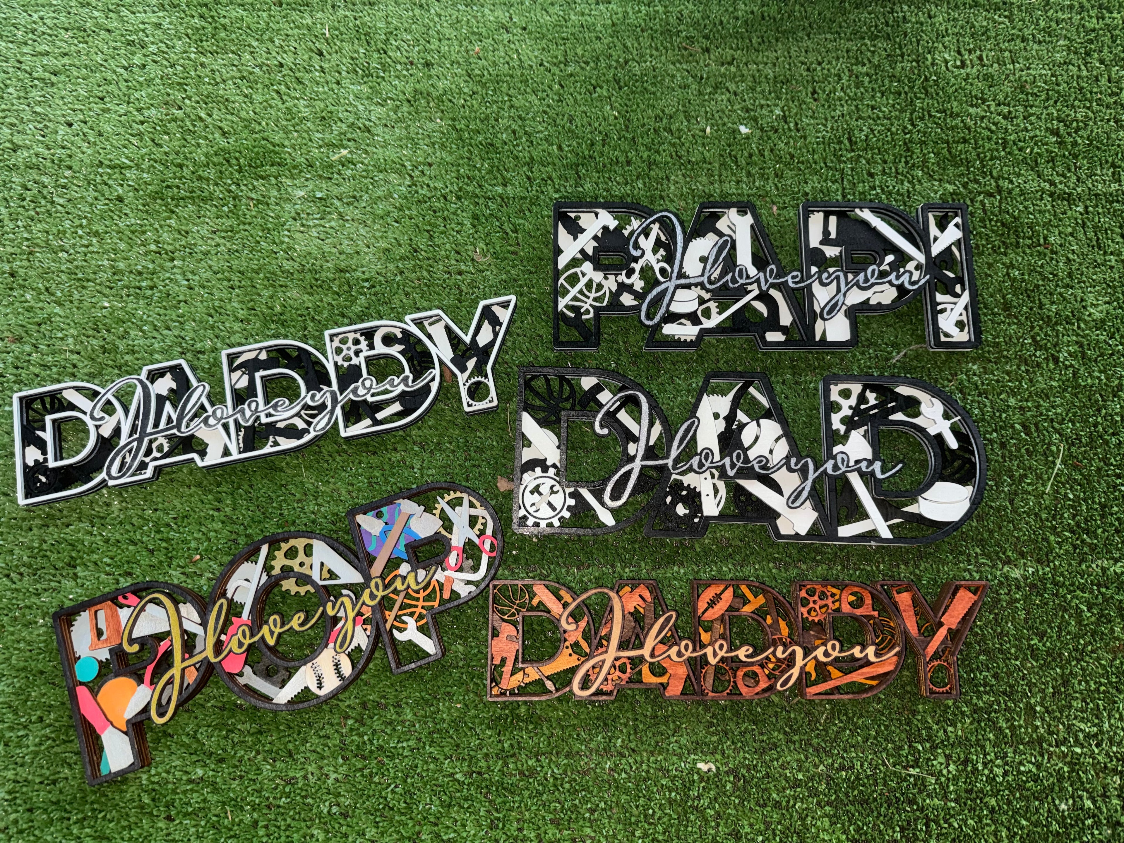 DAD Wooden Layered sign Fathers Day