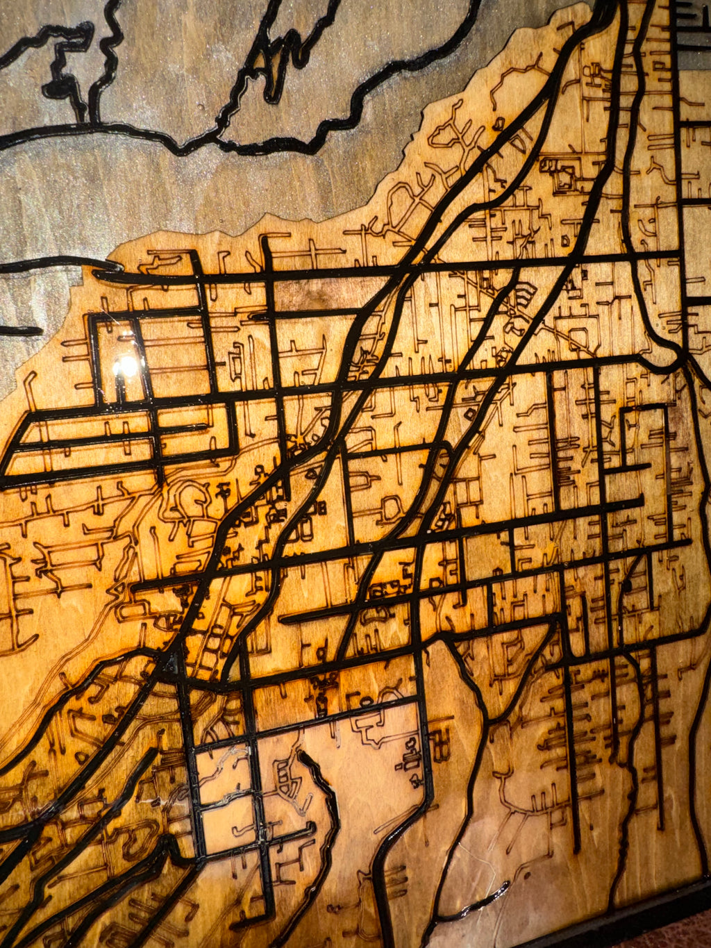 Paradise California Wooden Map Grey