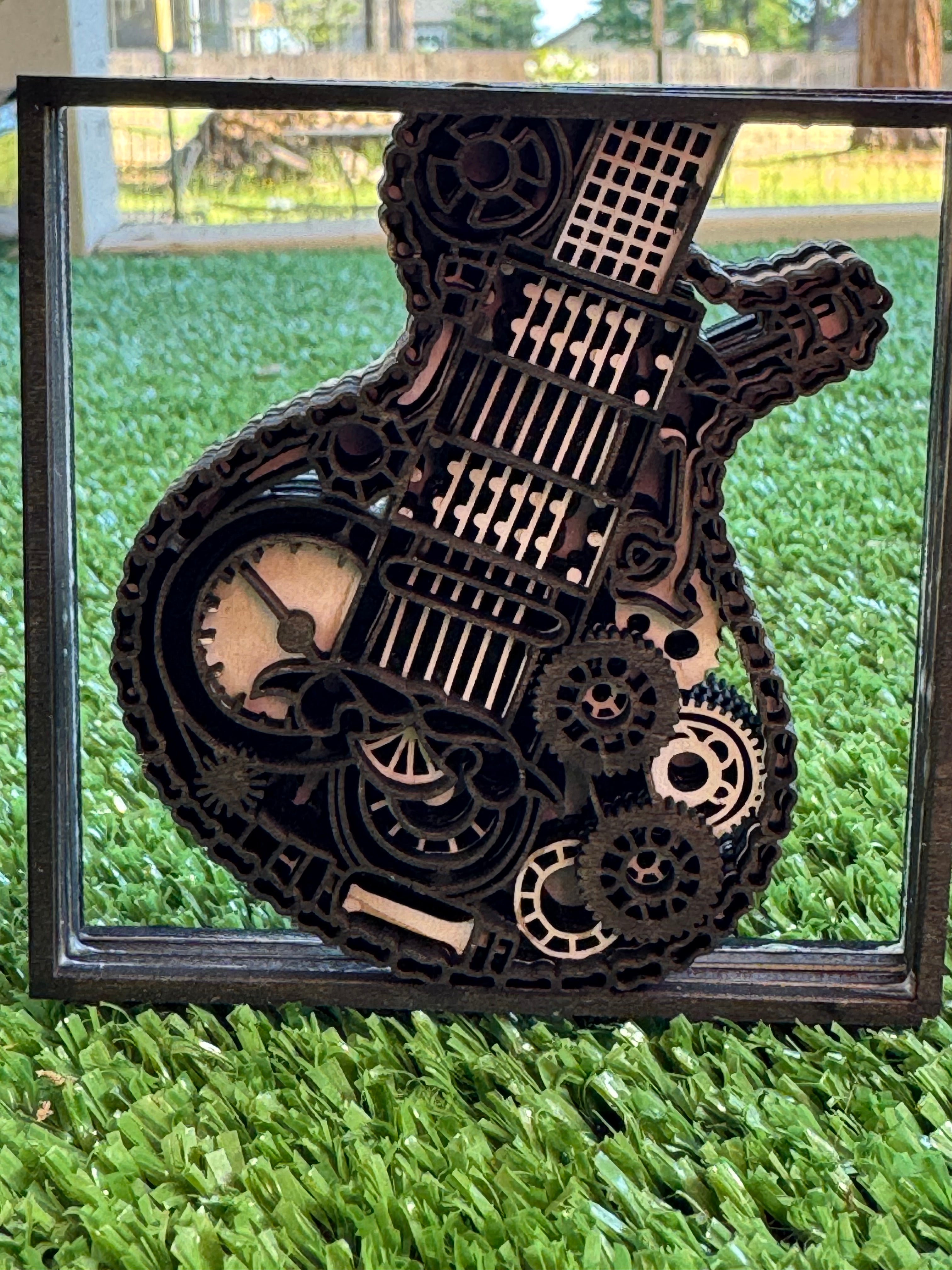 Wooden Layered Guitar Framed