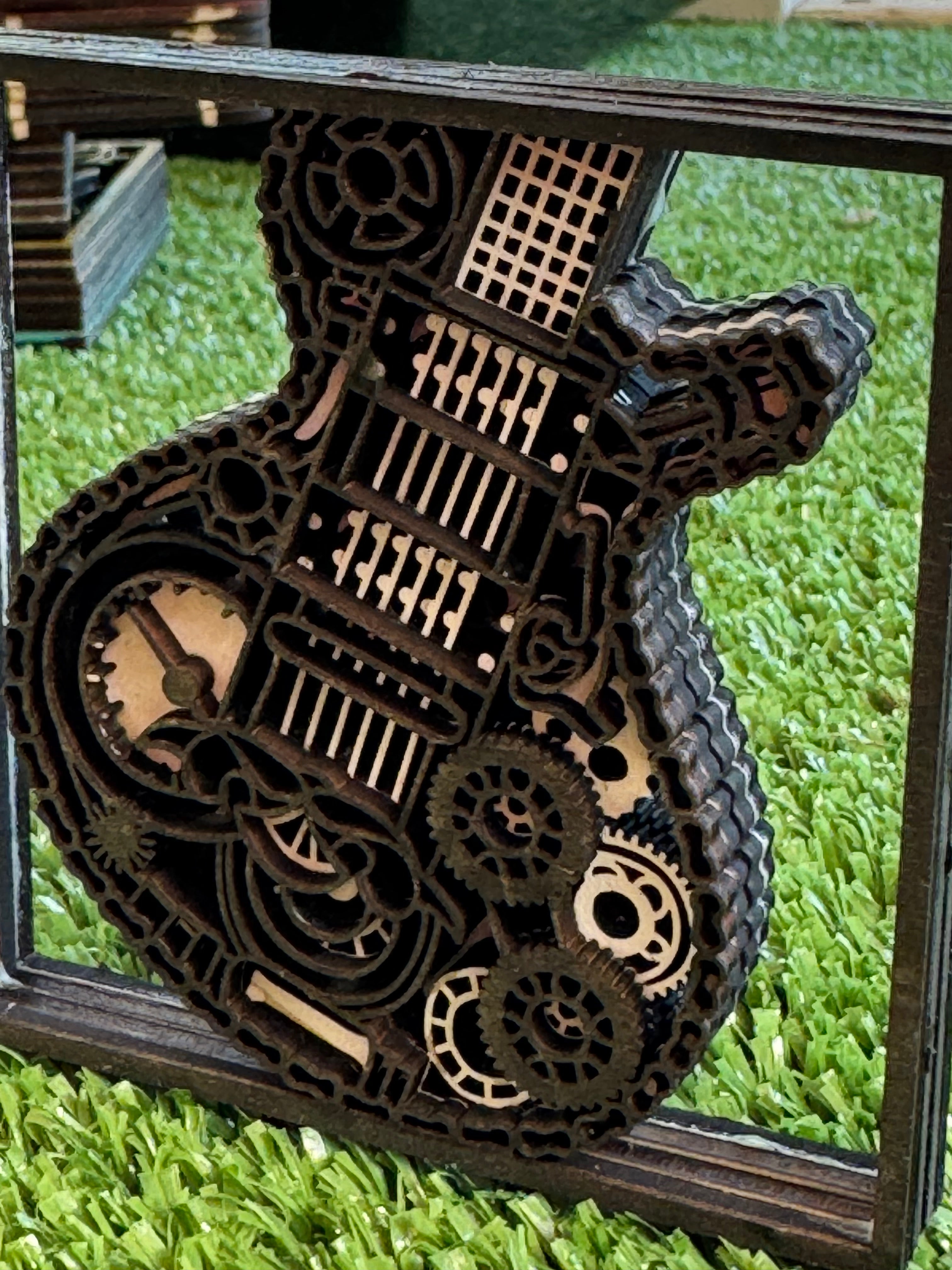 Wooden Layered Guitar Framed