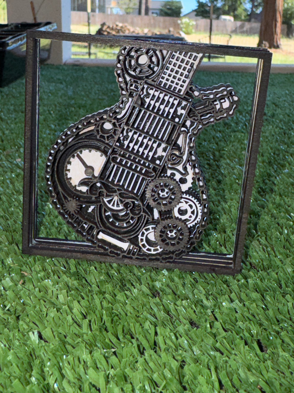 Wooden Layered Guitar Framed