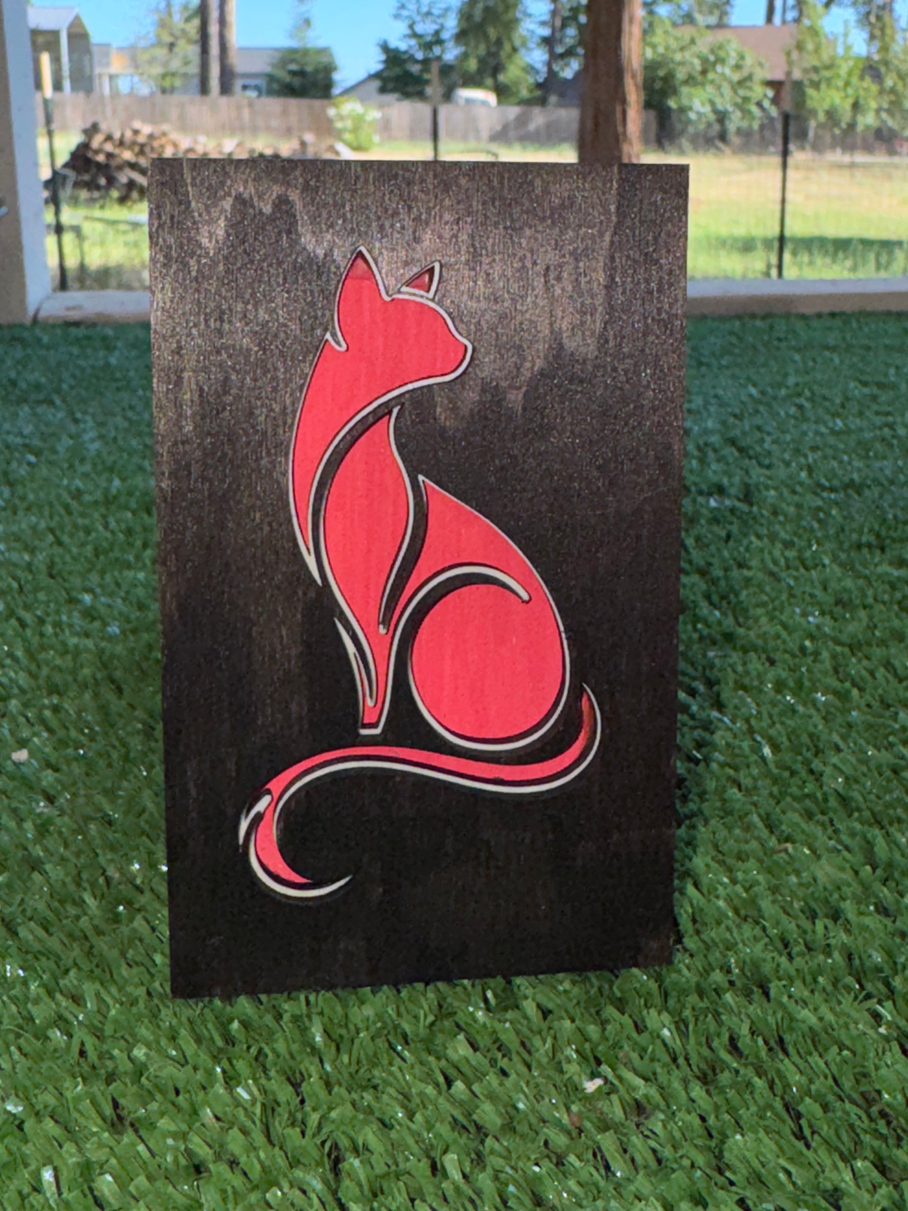 Wooden Cat Home Decor