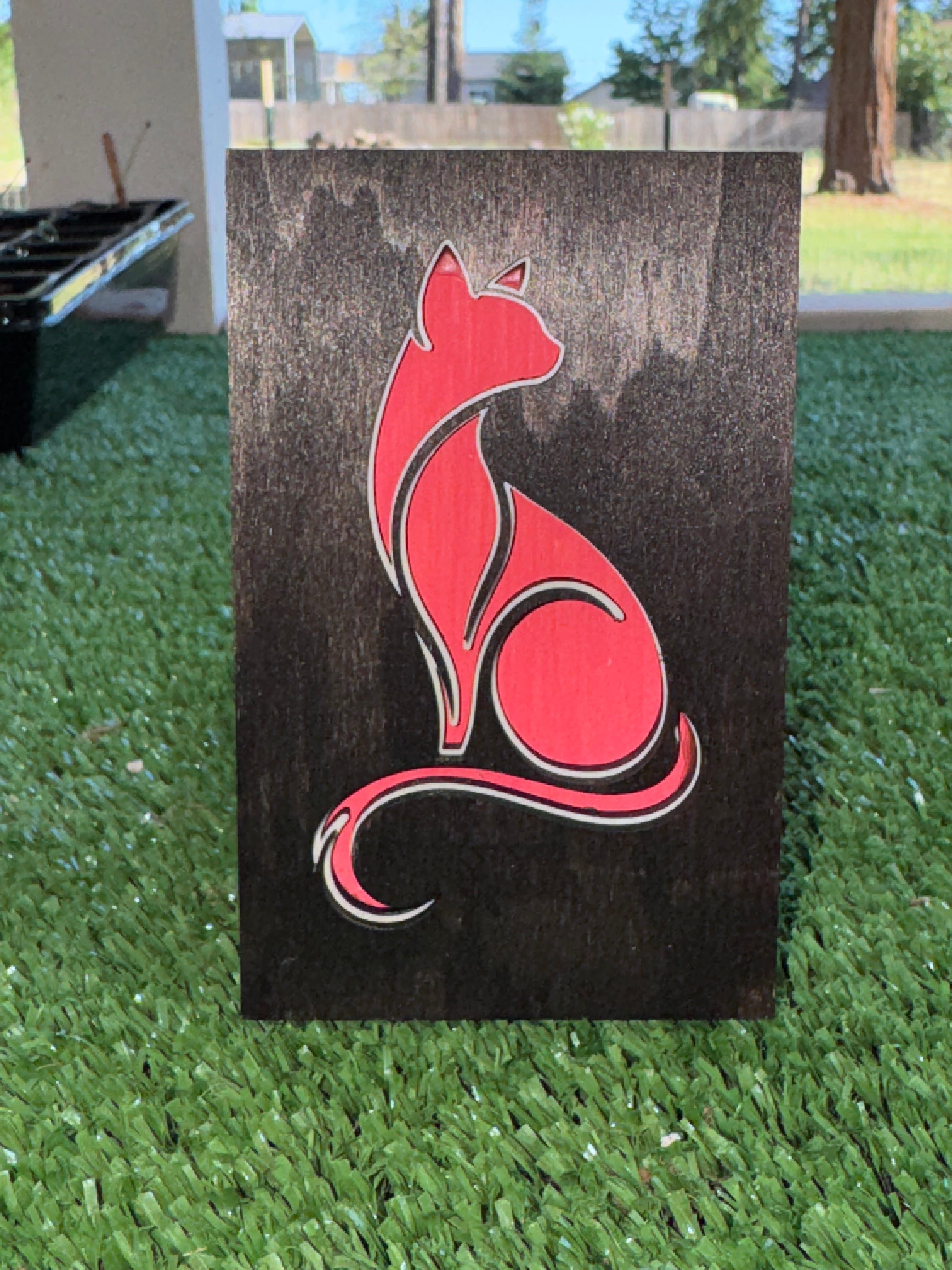 Wooden Cat Home Decor