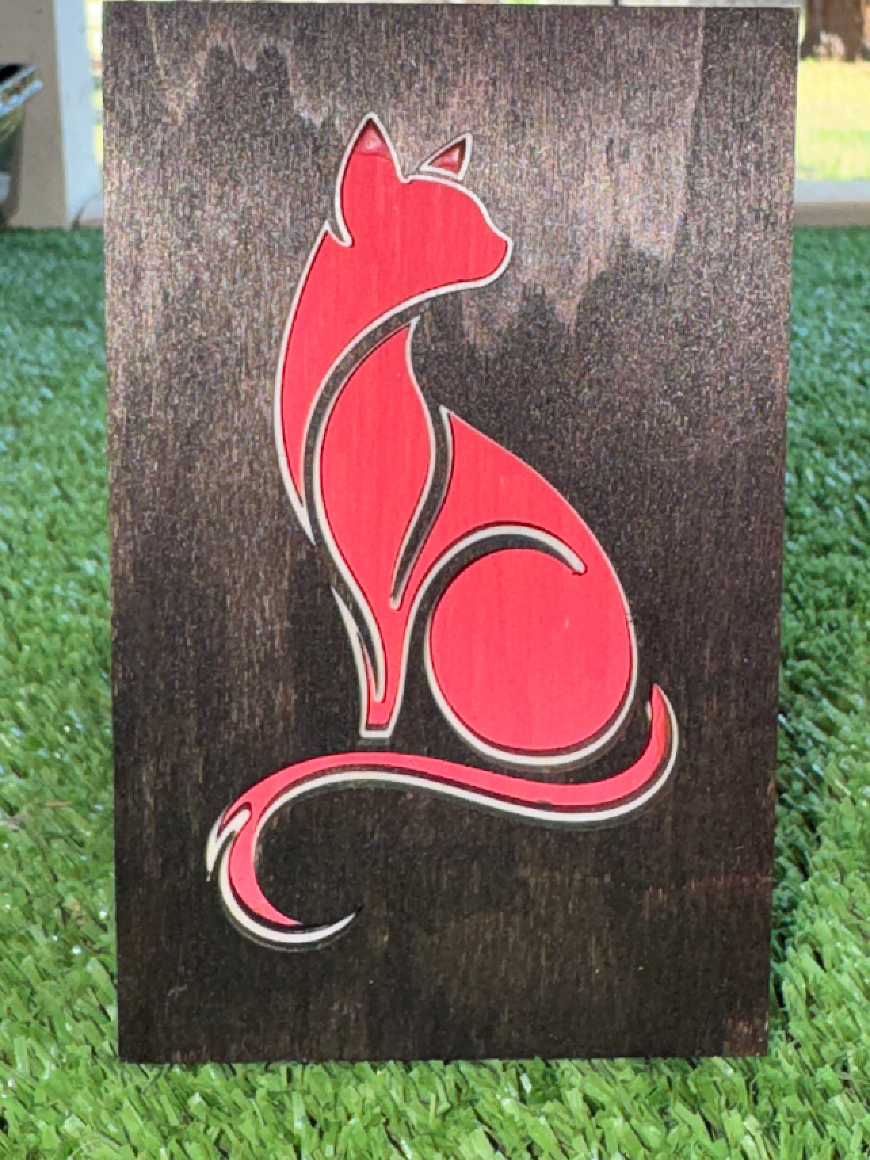 Wooden Cat Home Decor