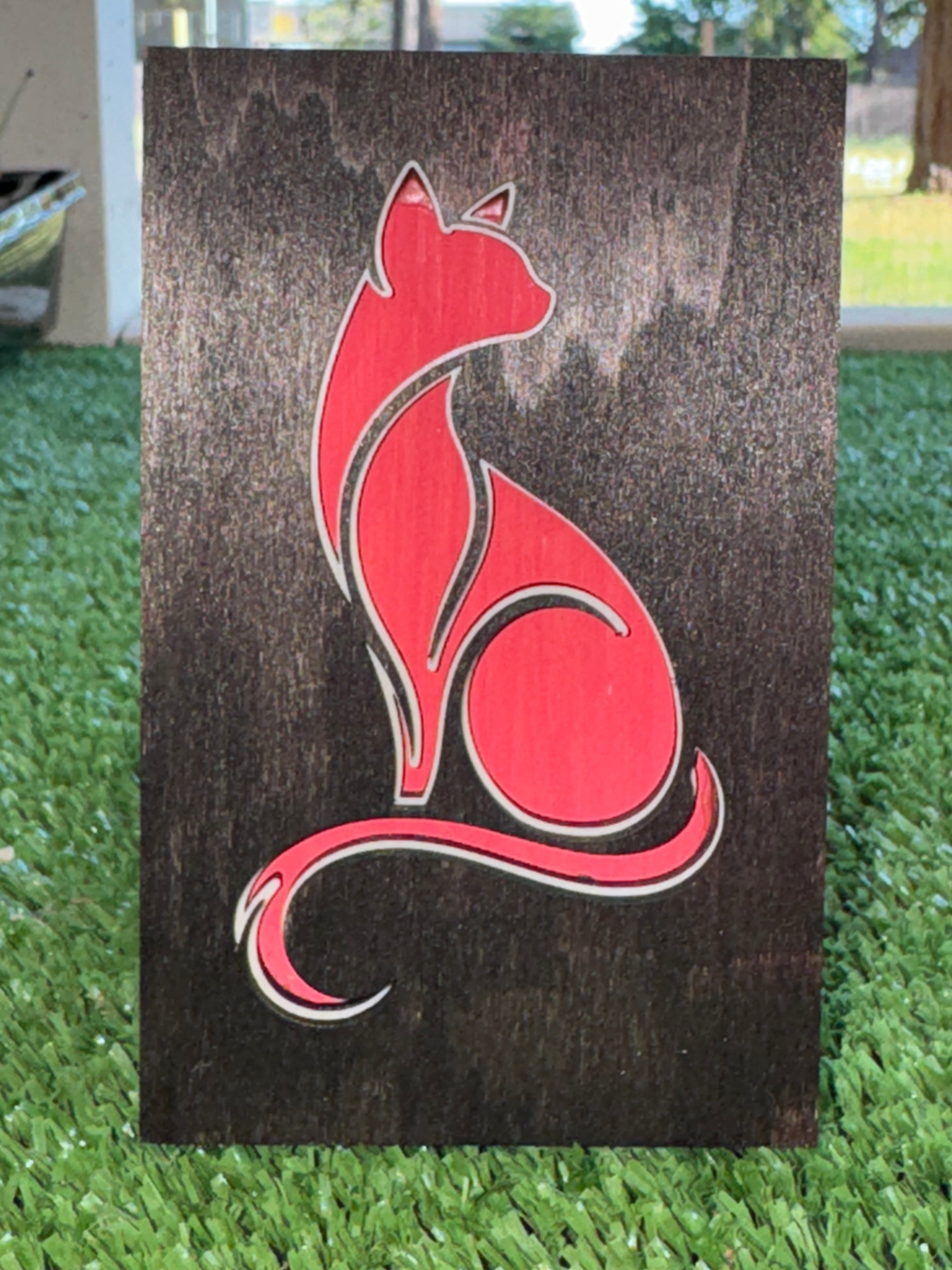 Wooden Cat Home Decor