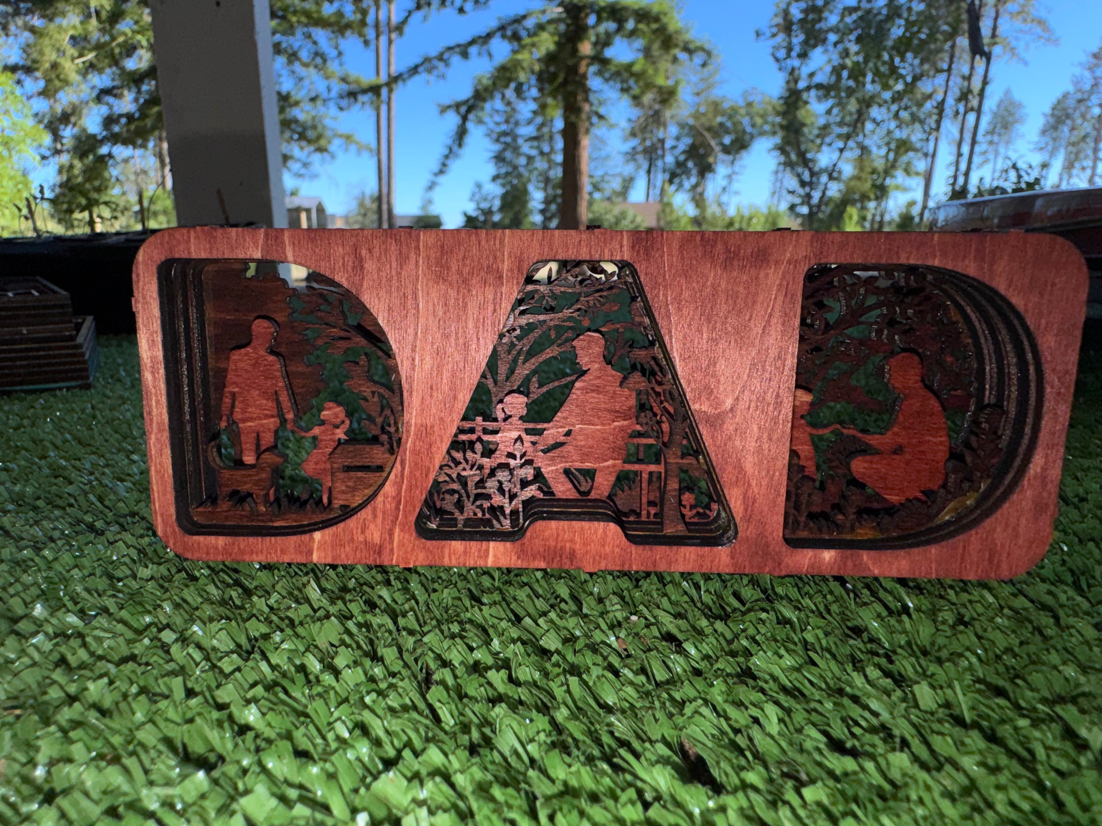 DAD Wooden Layered Shadow box Fathers Day