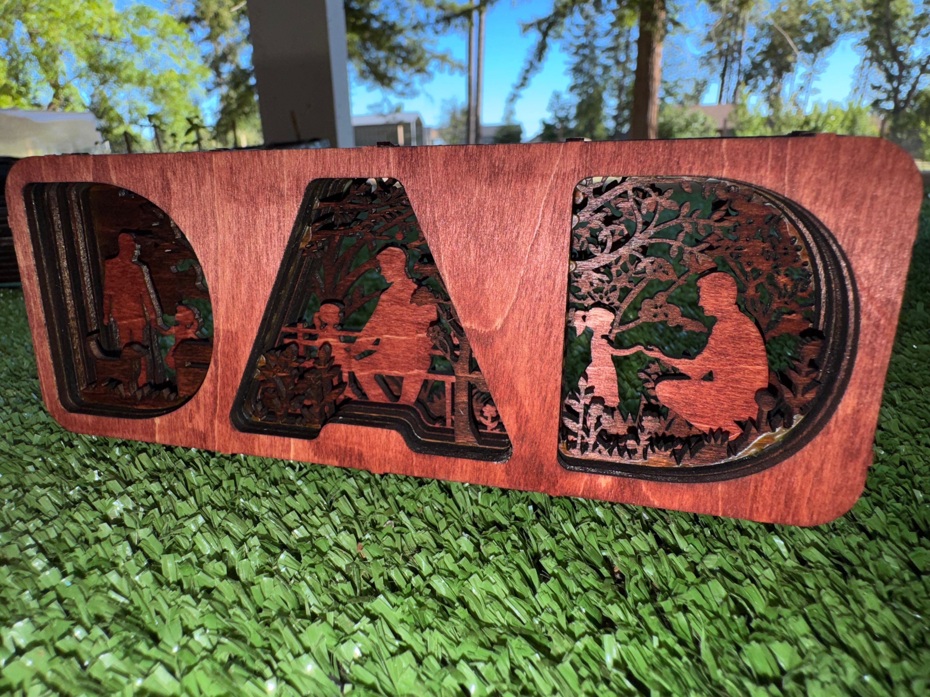 DAD Wooden Layered Shadow box Fathers Day