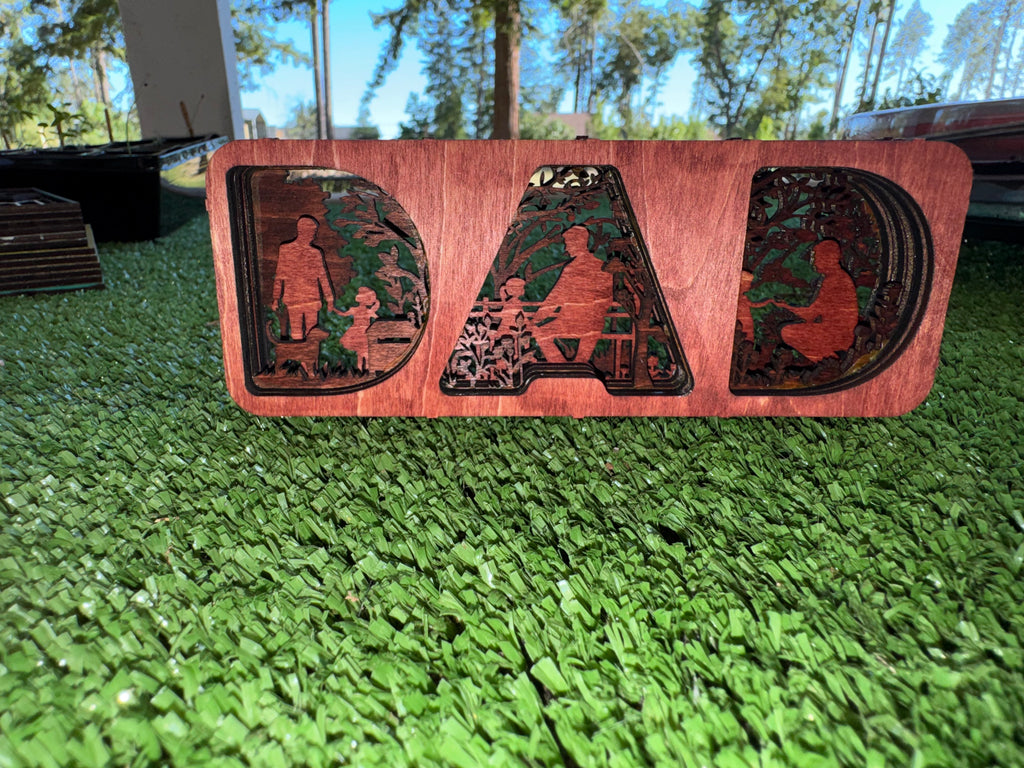 DAD Wooden Layered Shadow box Fathers Day