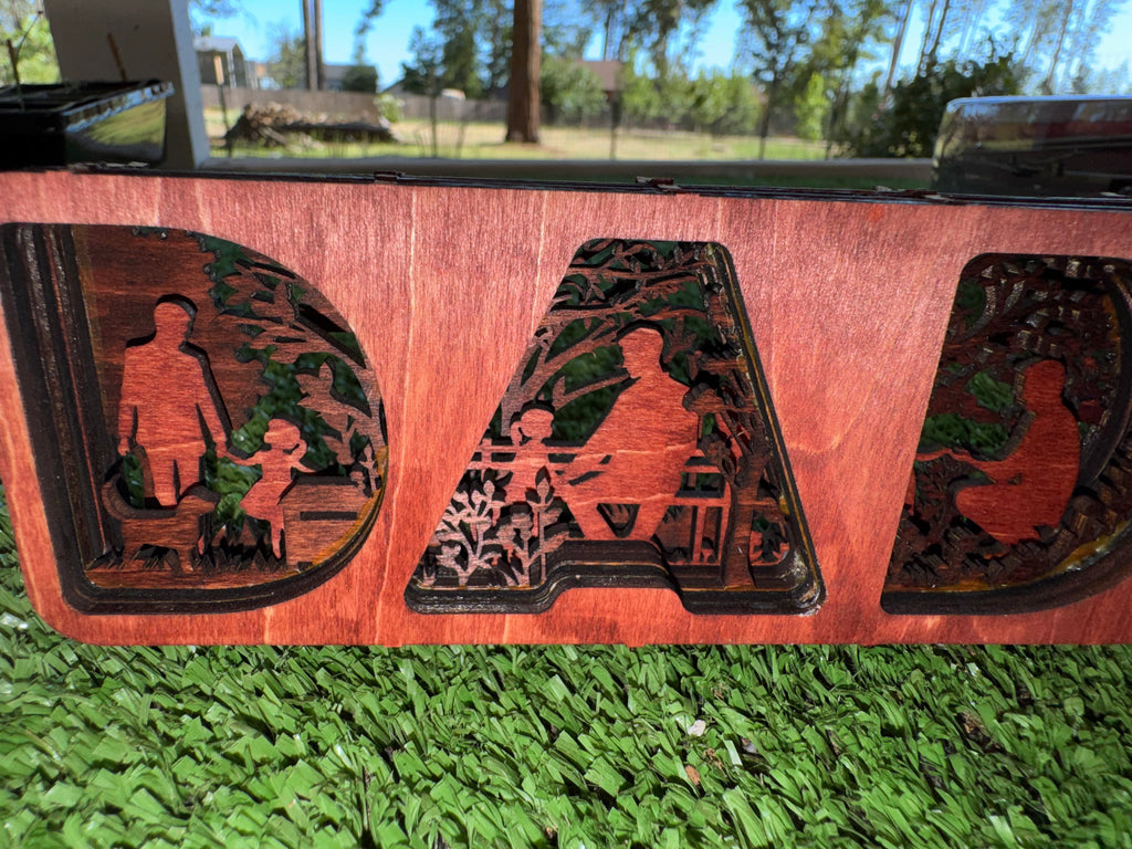 DAD Wooden Layered Shadow box Fathers Day