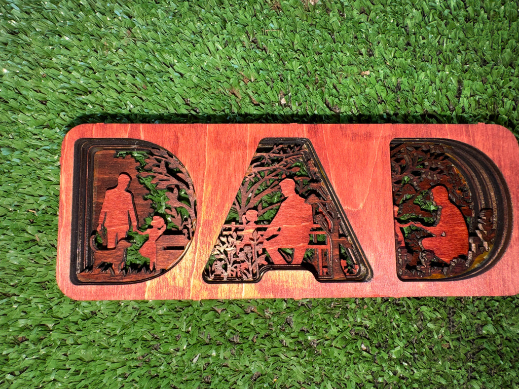 DAD Wooden Layered Shadow box Fathers Day