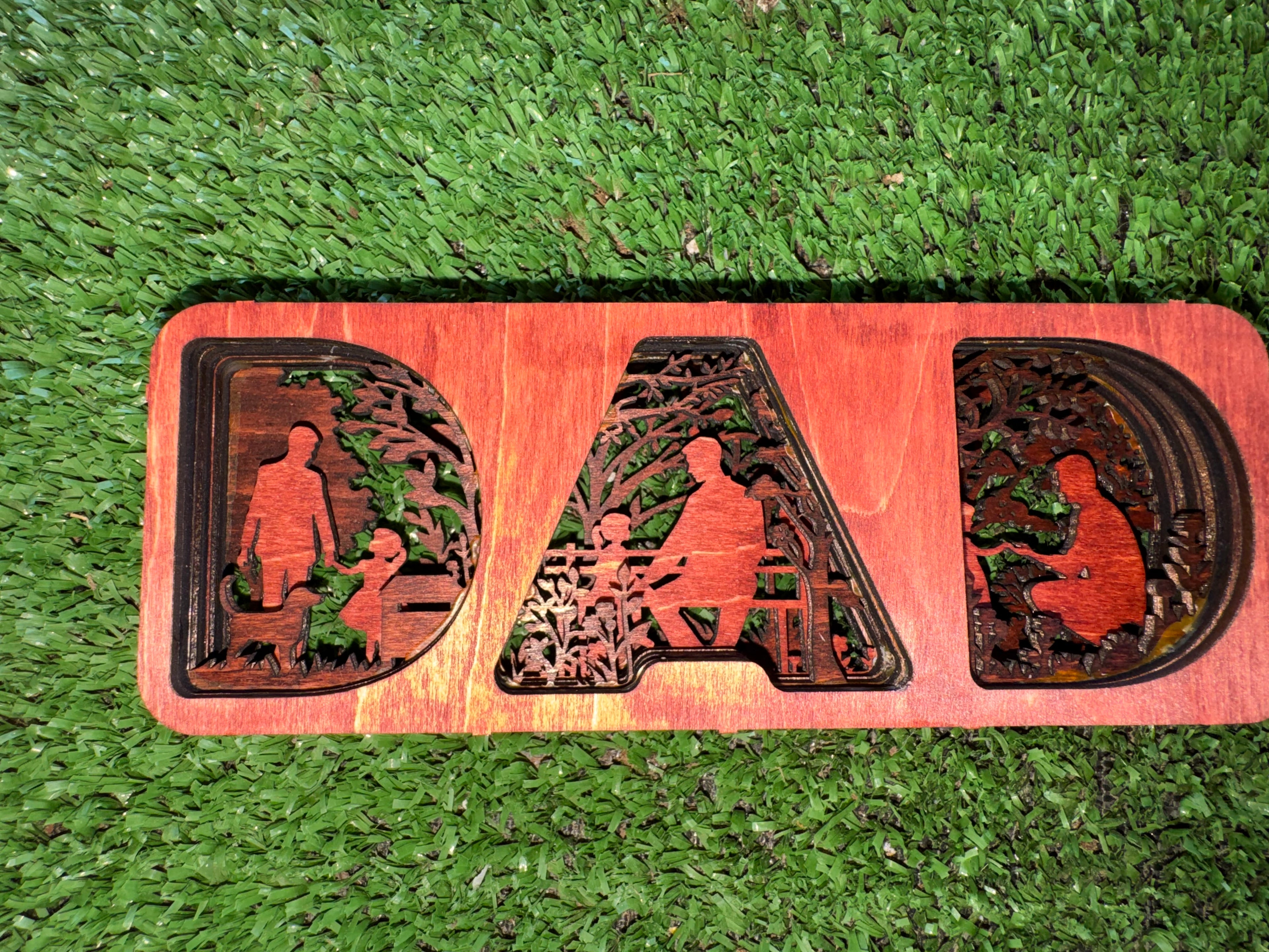 DAD Wooden Layered Shadow box Fathers Day