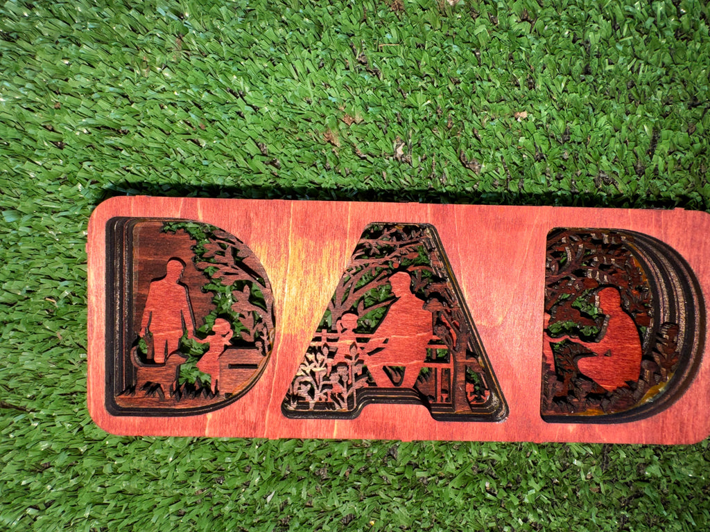 DAD Wooden Layered Shadow box Fathers Day