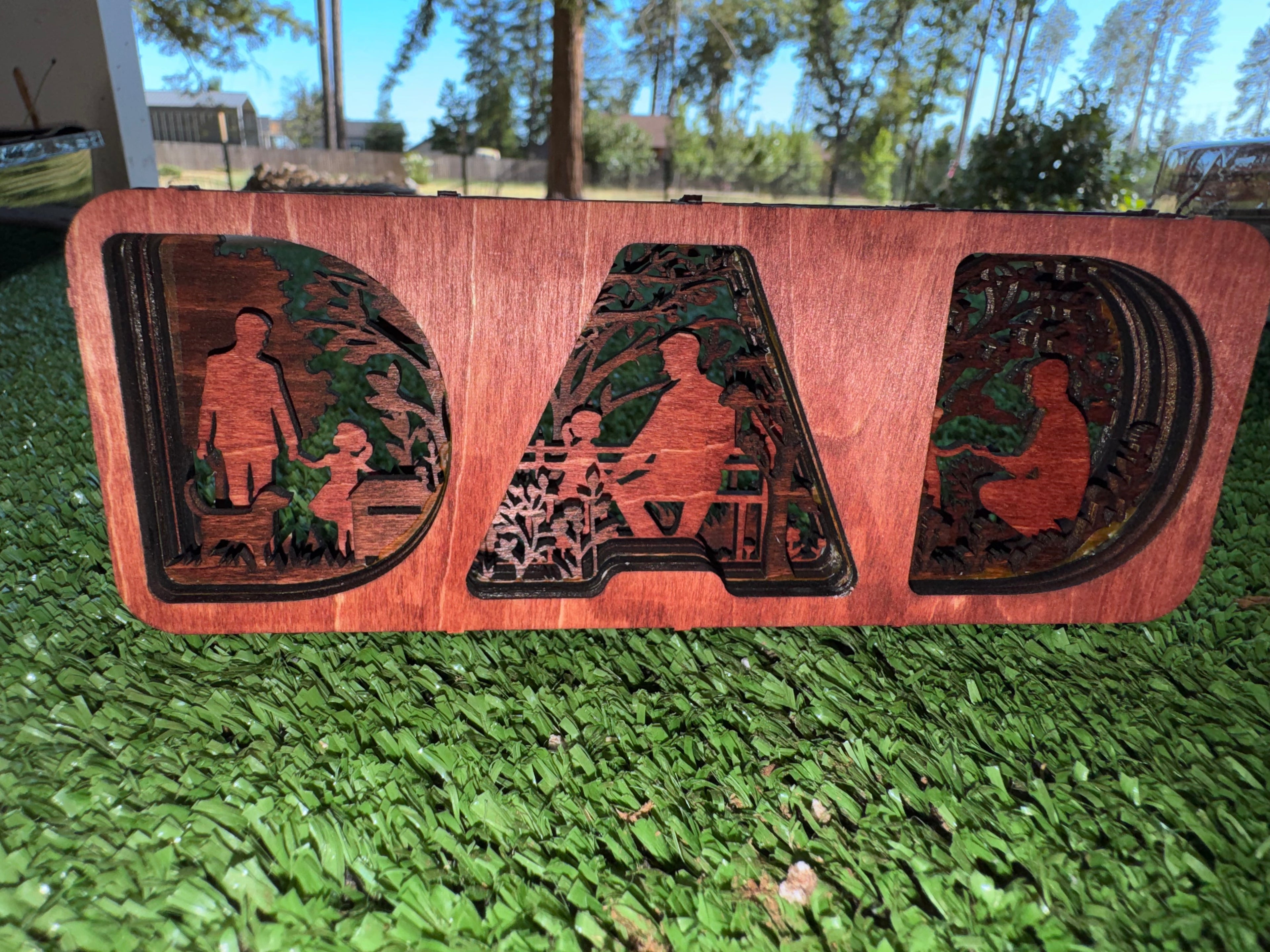 DAD Wooden Layered Shadow box Fathers Day