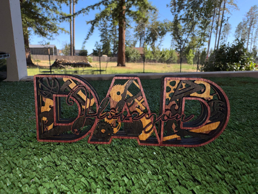 DAD Wooden Layered sign Fathers Day