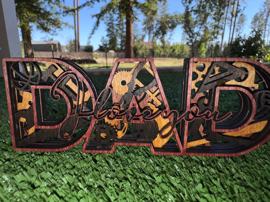 DAD Wooden Layered sign Fathers Day