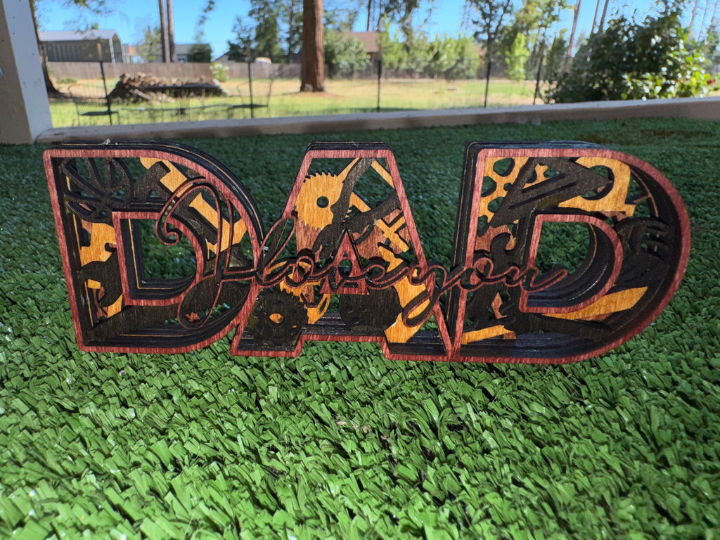 DAD Wooden Layered sign Fathers Day