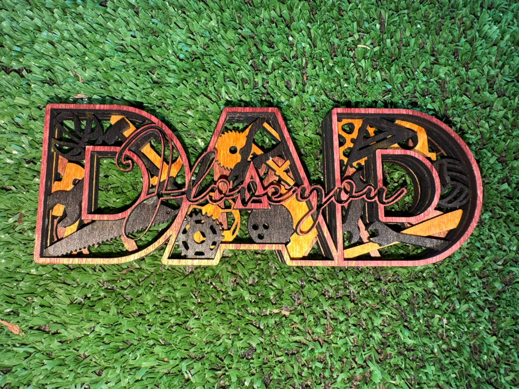 DAD Wooden Layered sign Fathers Day