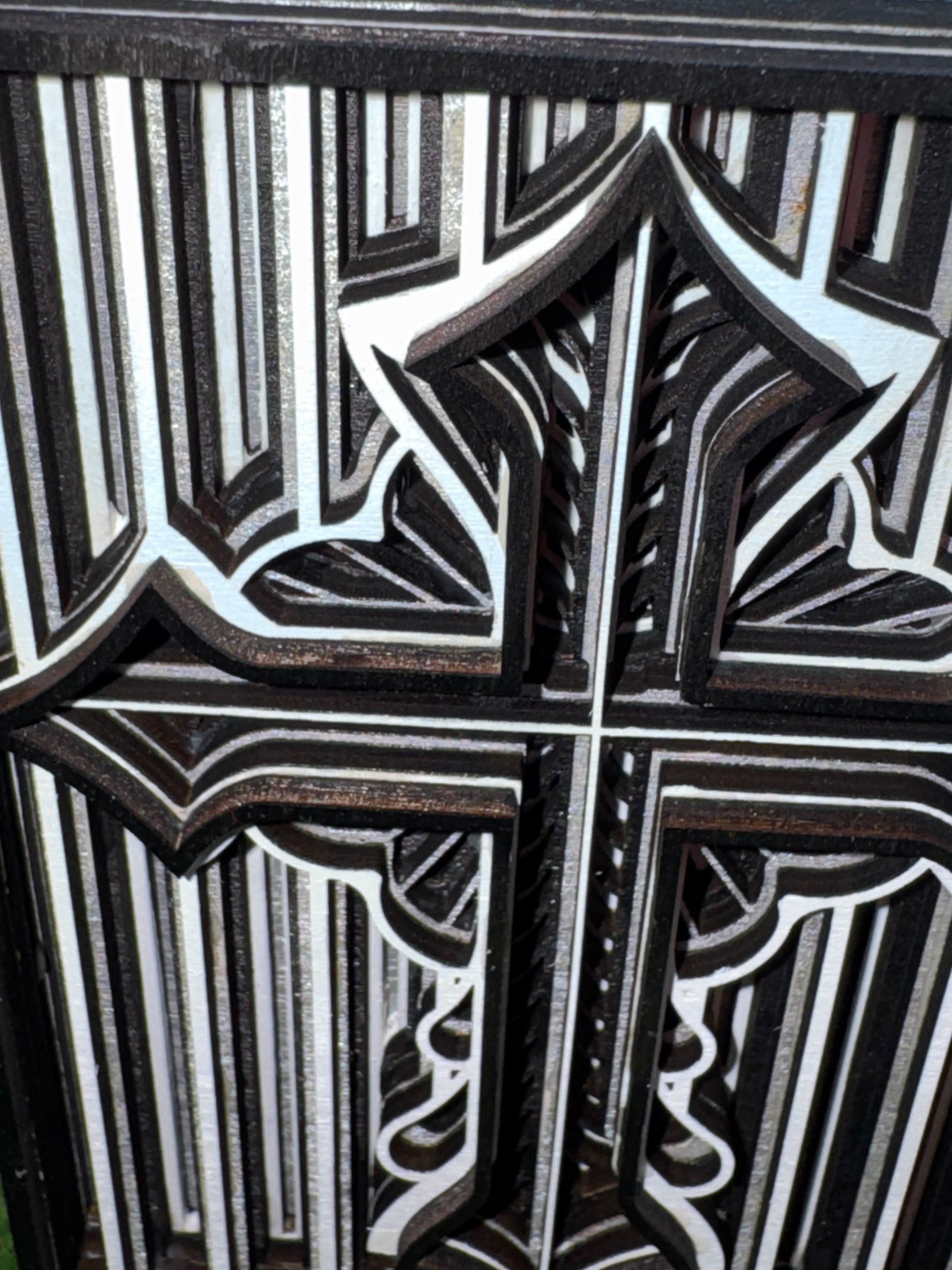 Black and White Striped Cross