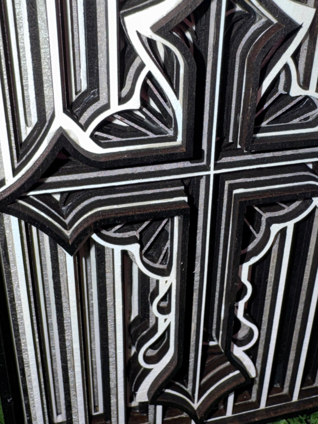 Black and White Striped Cross