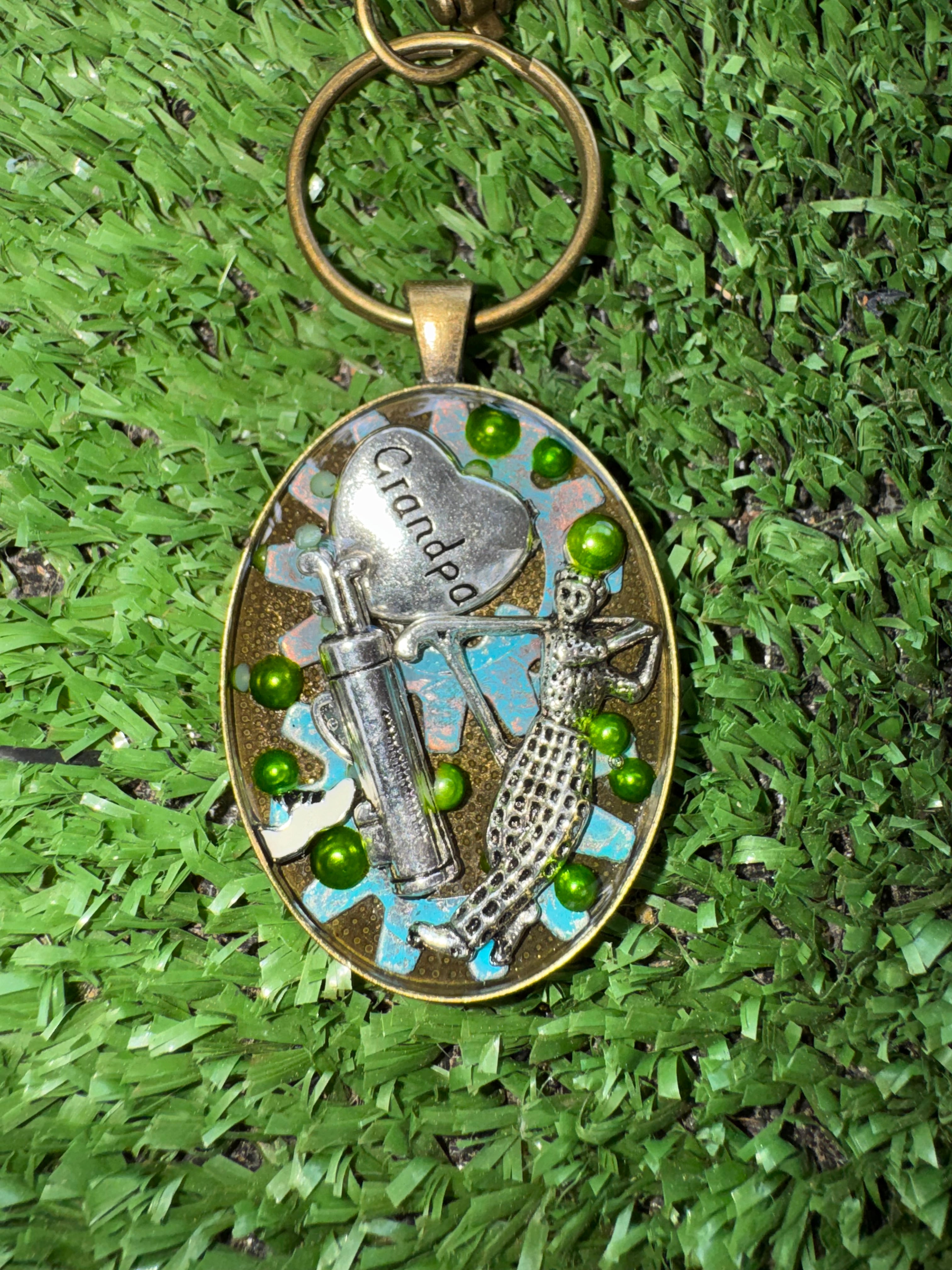 Grandpa Golfer Keychain