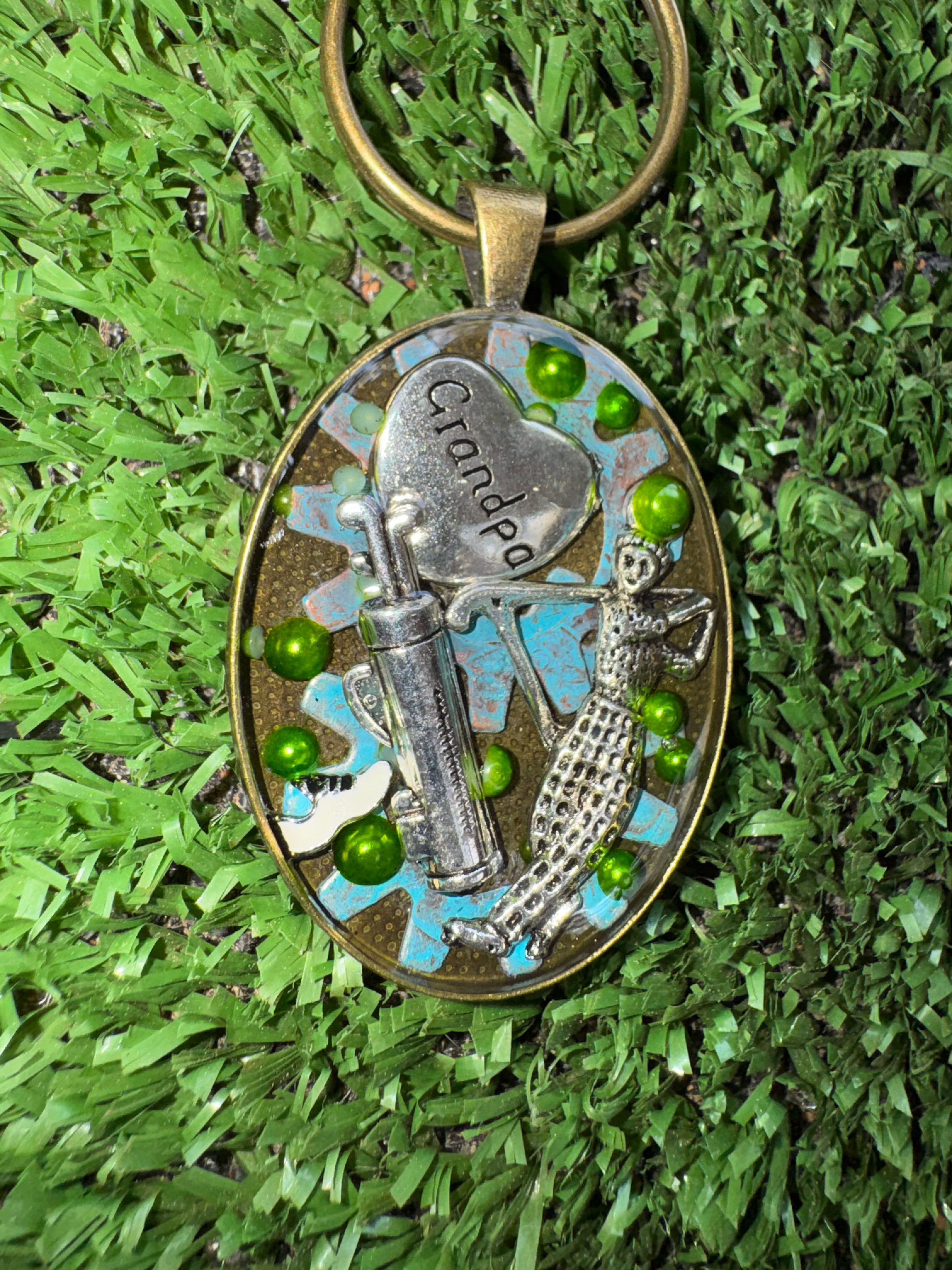 Grandpa Golfer Keychain