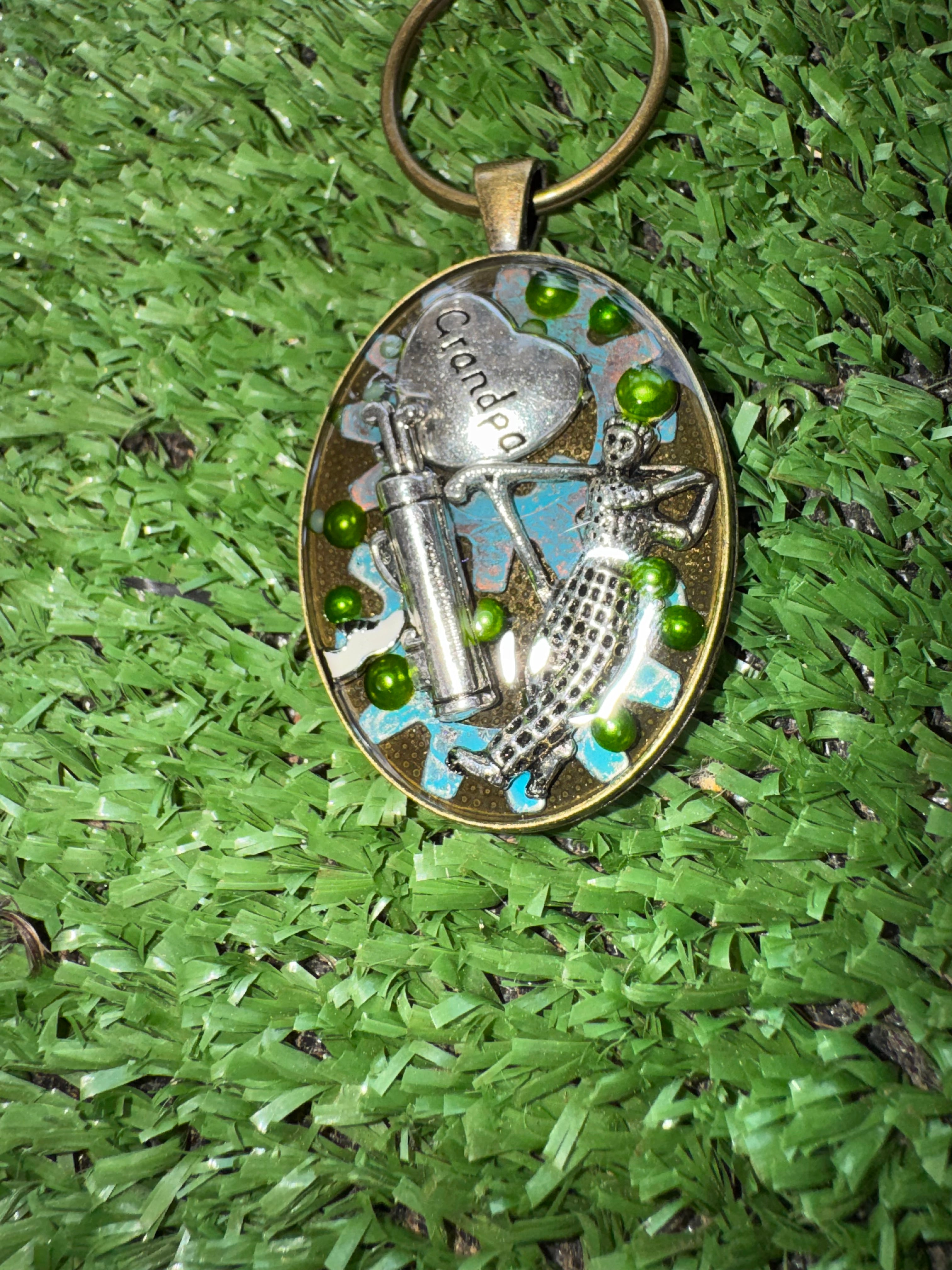 Grandpa Golfer Keychain