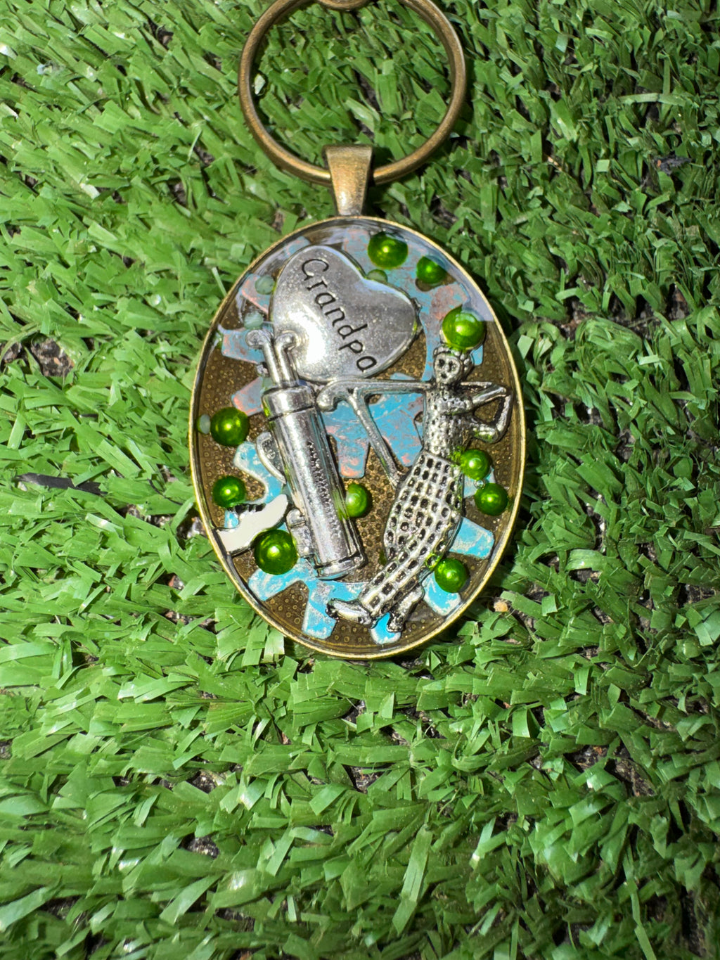 Grandpa Golfer Keychain