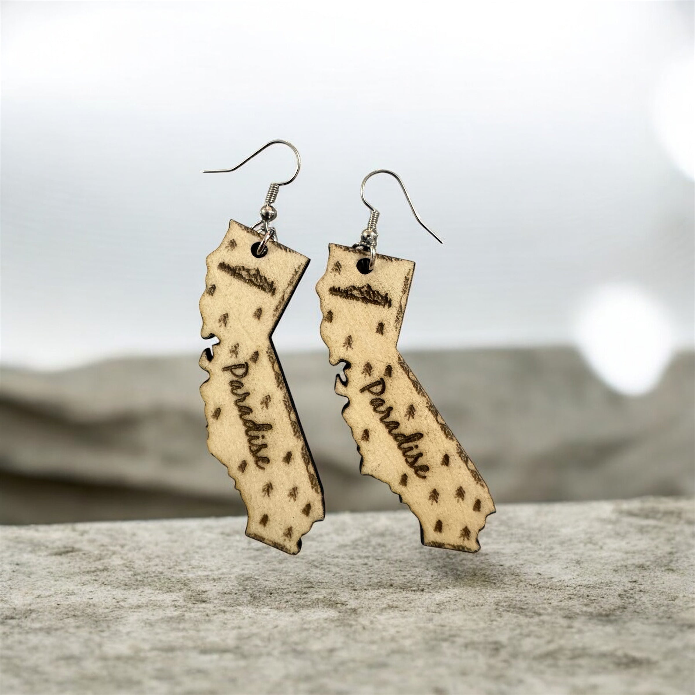 Magalia and Paradise Wooden Earrings