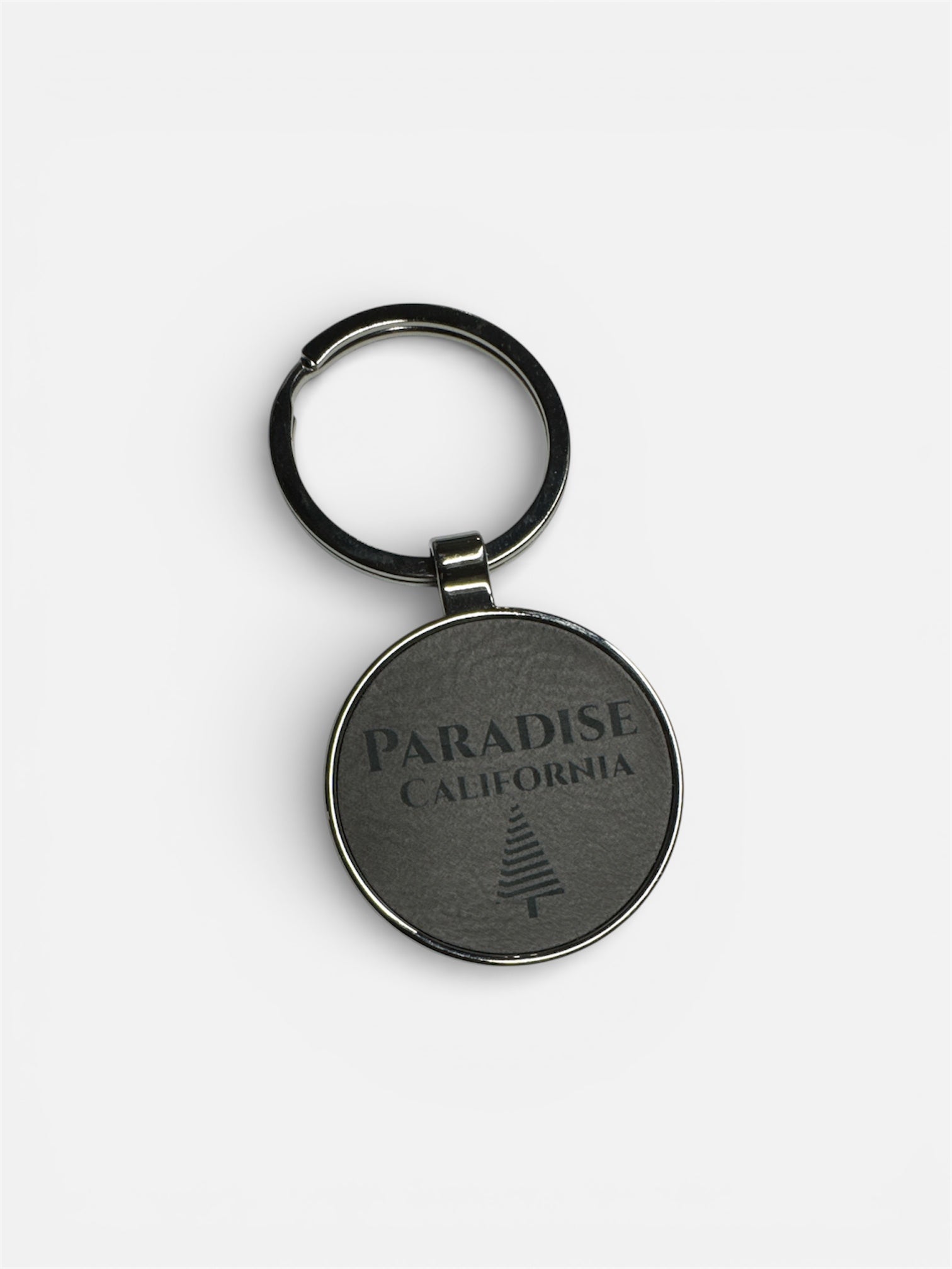 Metal Leatherette Paradise Keychain