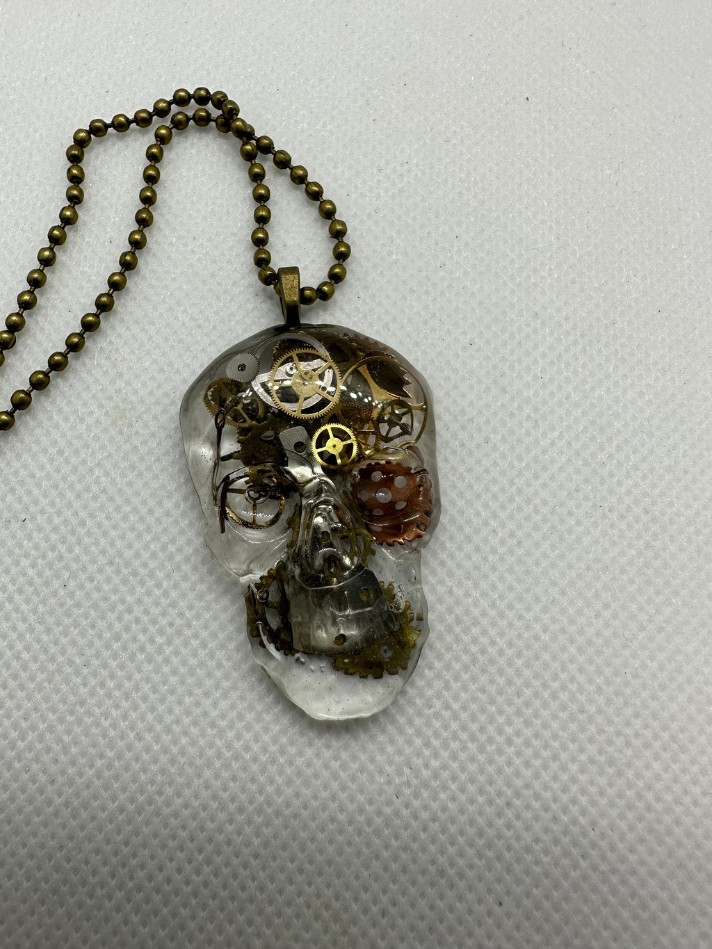 Steampunk Resin Skull Necklace