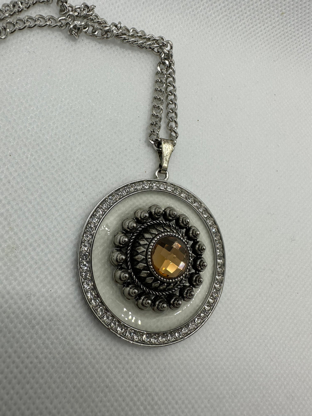 Floating Amber Rhinestone Necklace