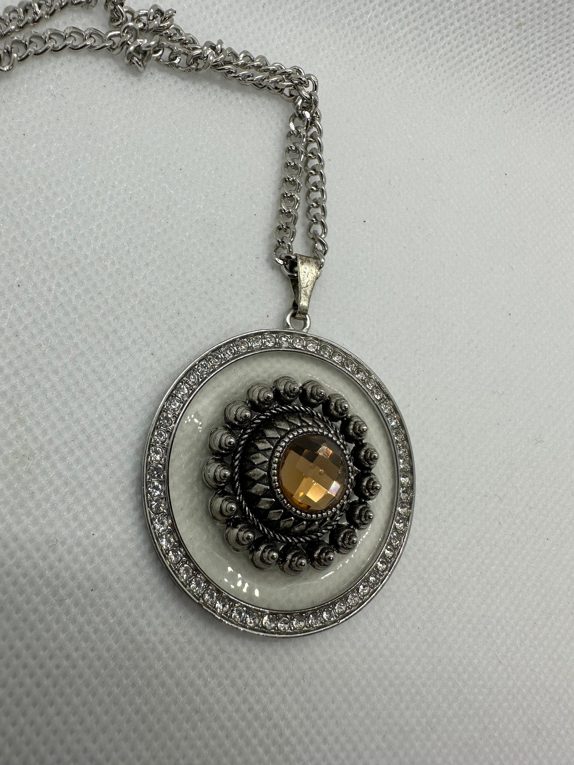 Floating Amber Rhinestone Necklace