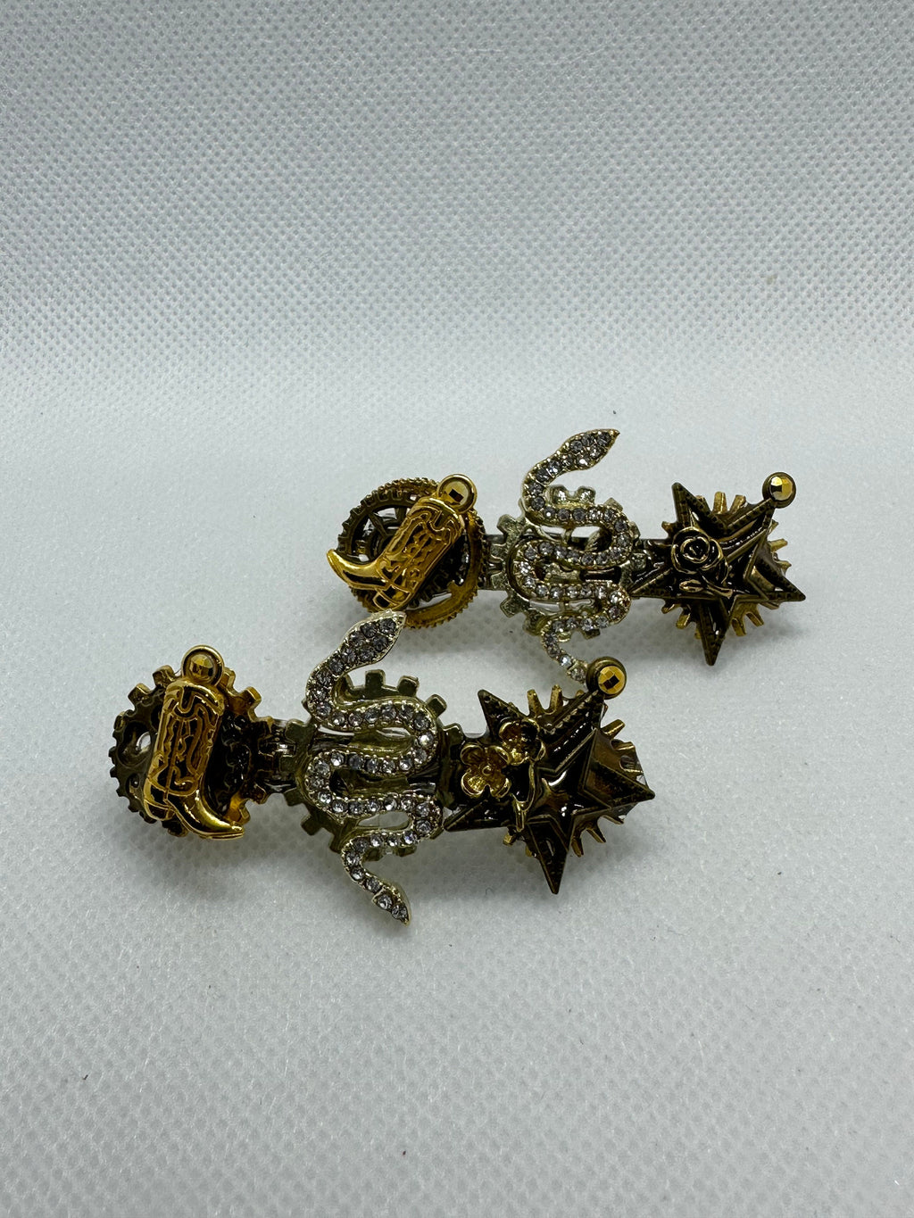 Rhinestone Snakes Steampunk Mini Hair Clips