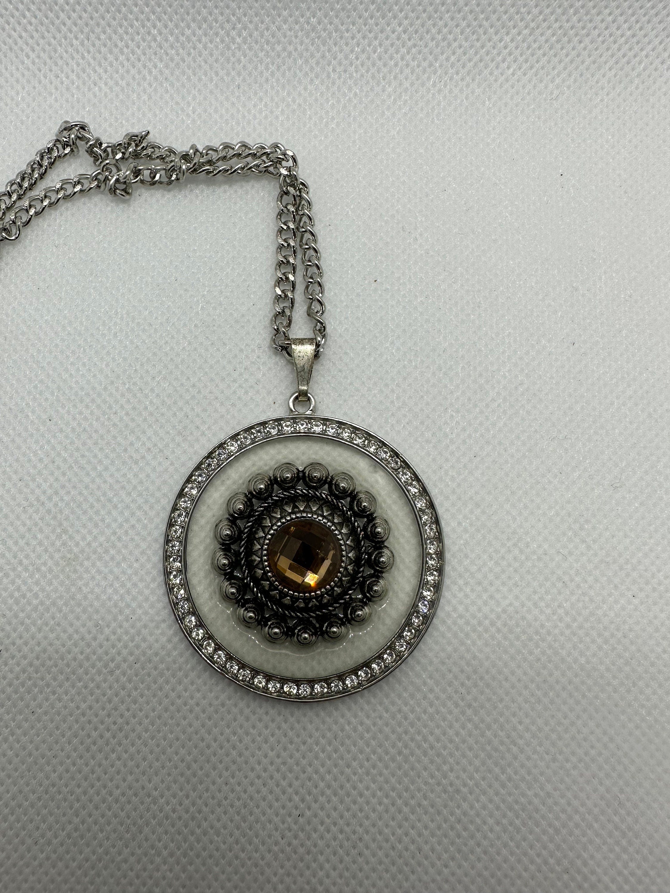 Floating Amber Rhinestone Necklace