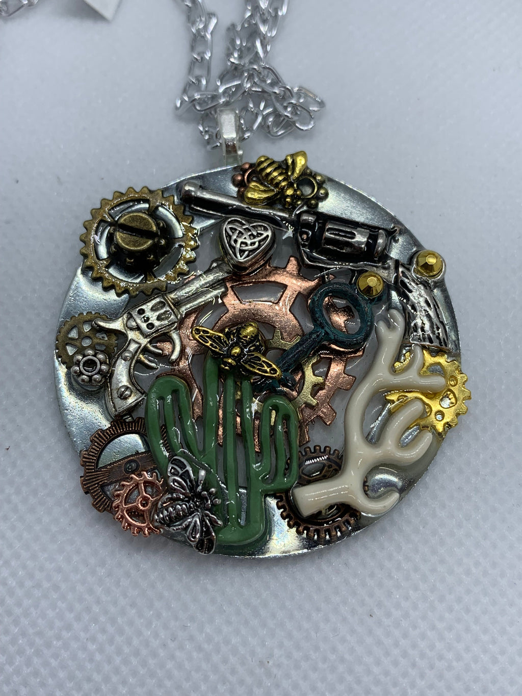 Cactus Desert Inspired Steampunk Necklace