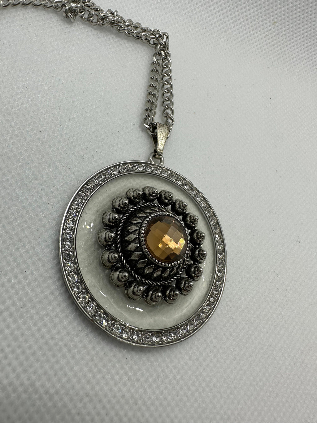 Floating Amber Rhinestone Necklace