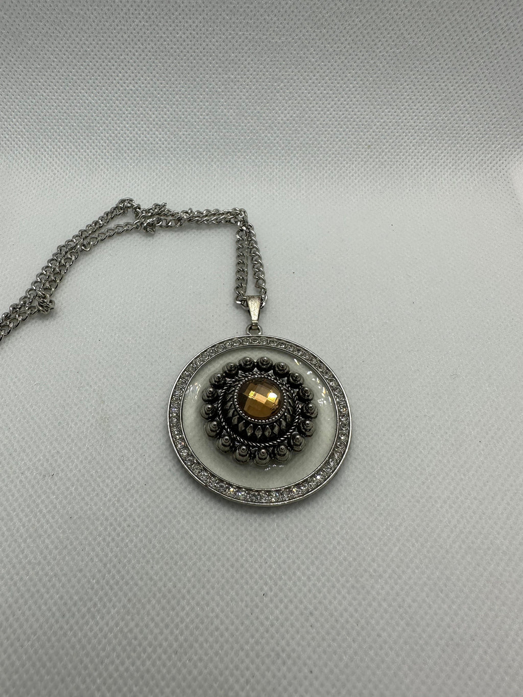 Floating Amber Rhinestone Necklace