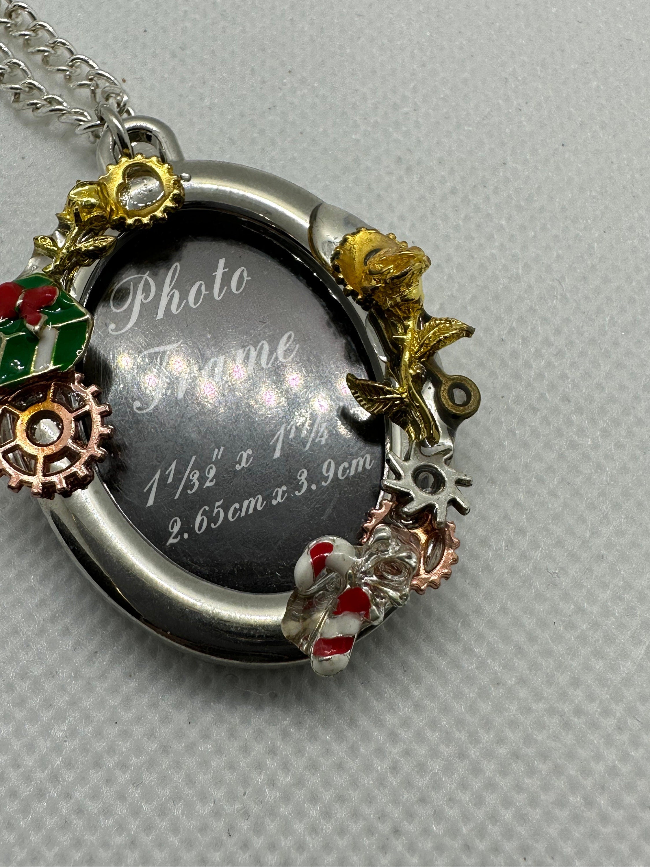 Christmas Frame Steampunk Necklace