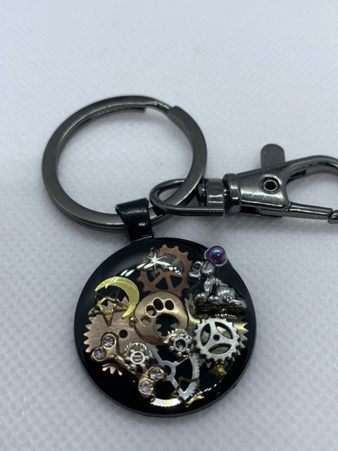 Little Doggie Animal Pet Steampunk Keychain