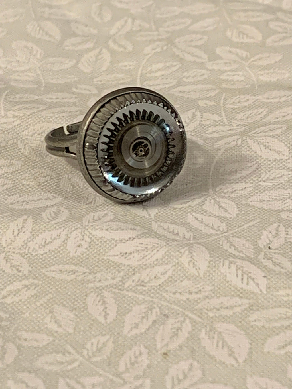 Steampunk Silver adjustable ring