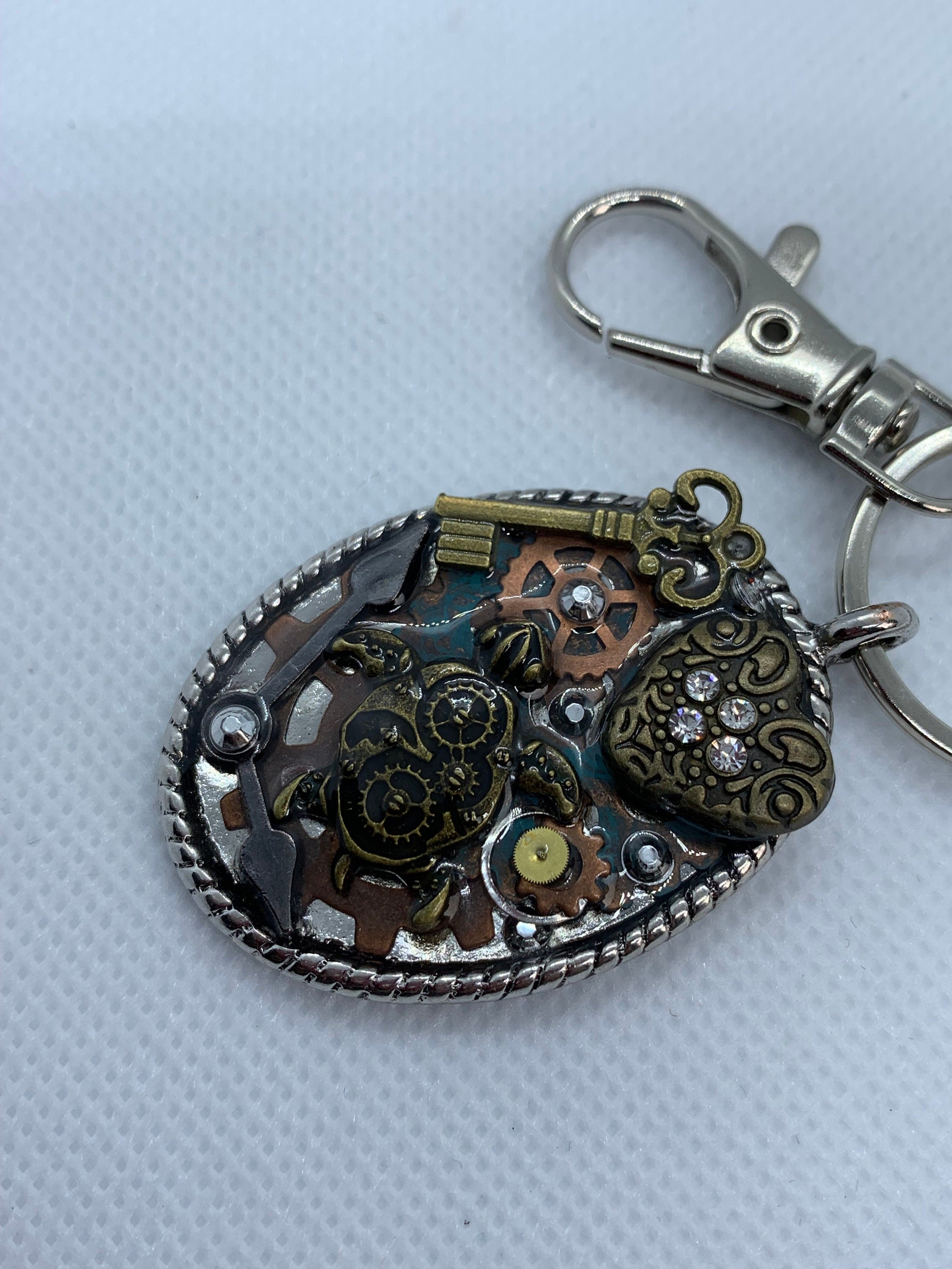 Steampunk Turtle keychain