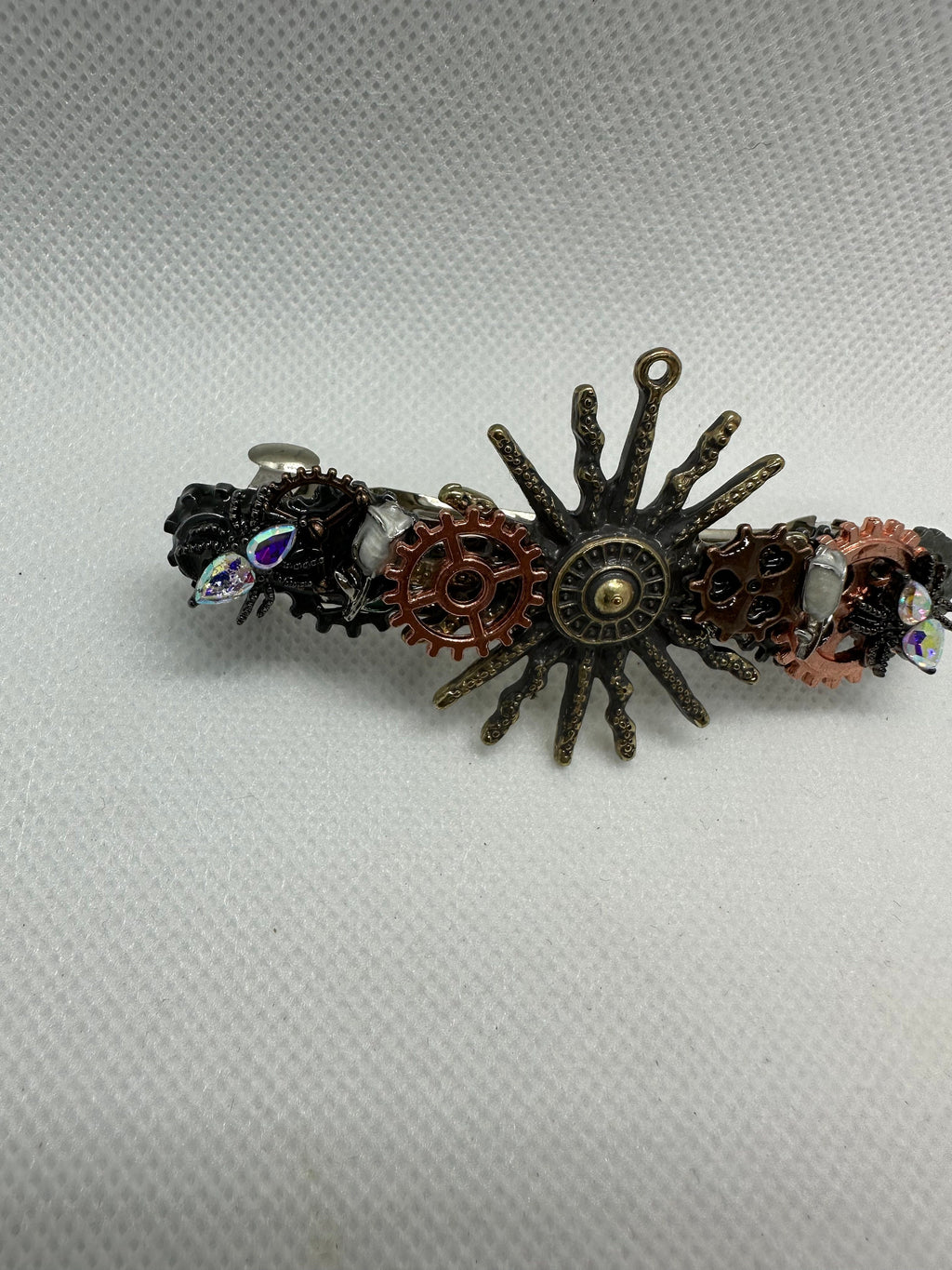 Steampunk Spikey Sun with spiders Hairclip