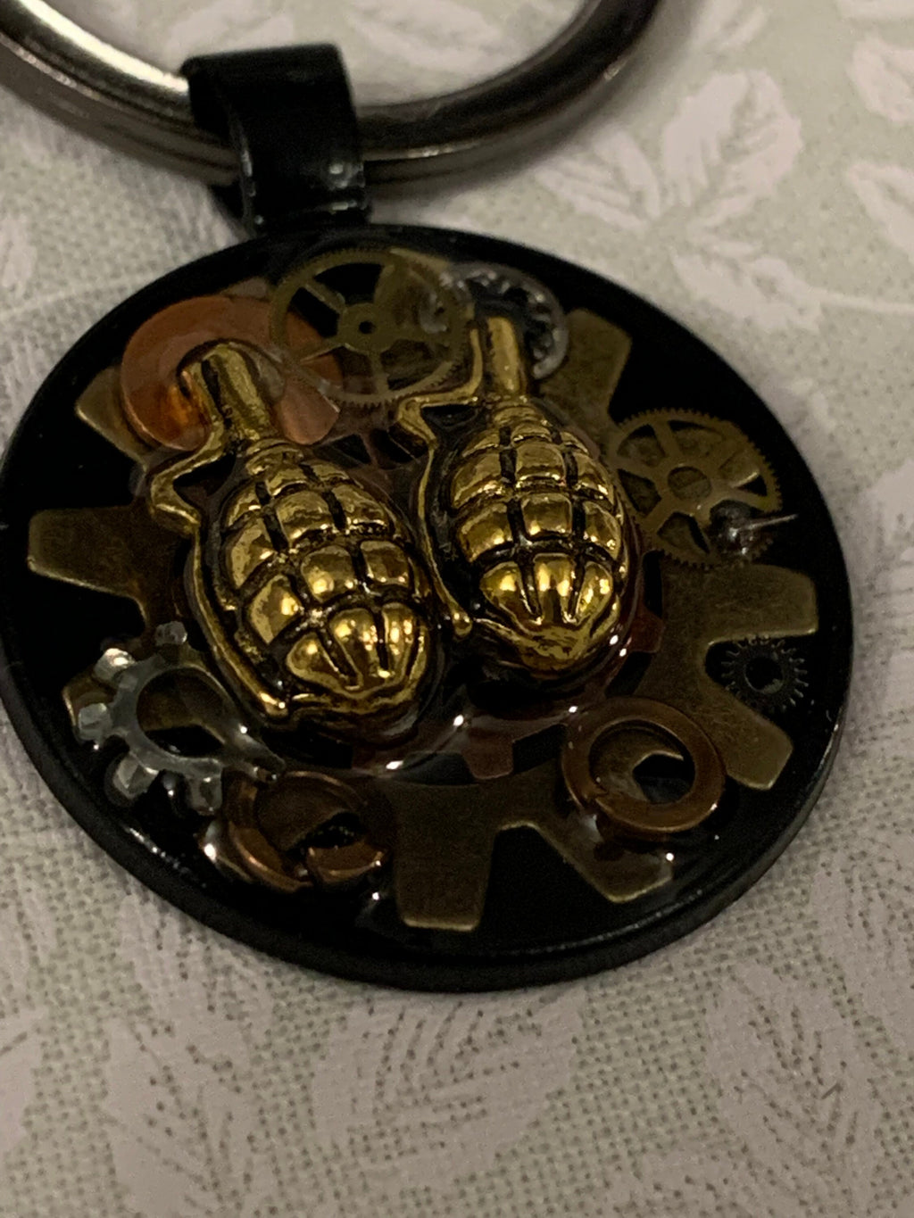 Steampunk Grenade Keychain