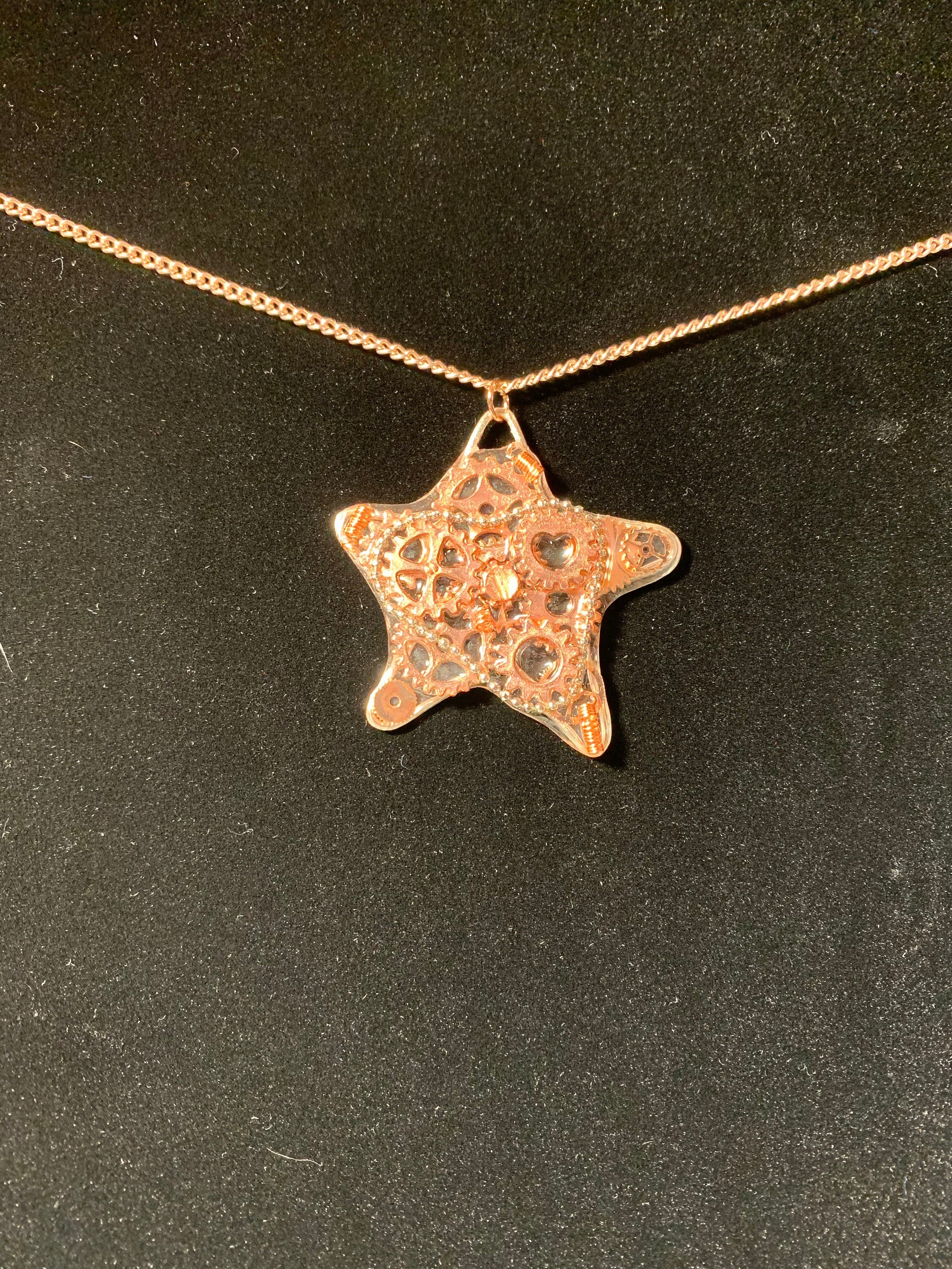 Steampunk star necklace