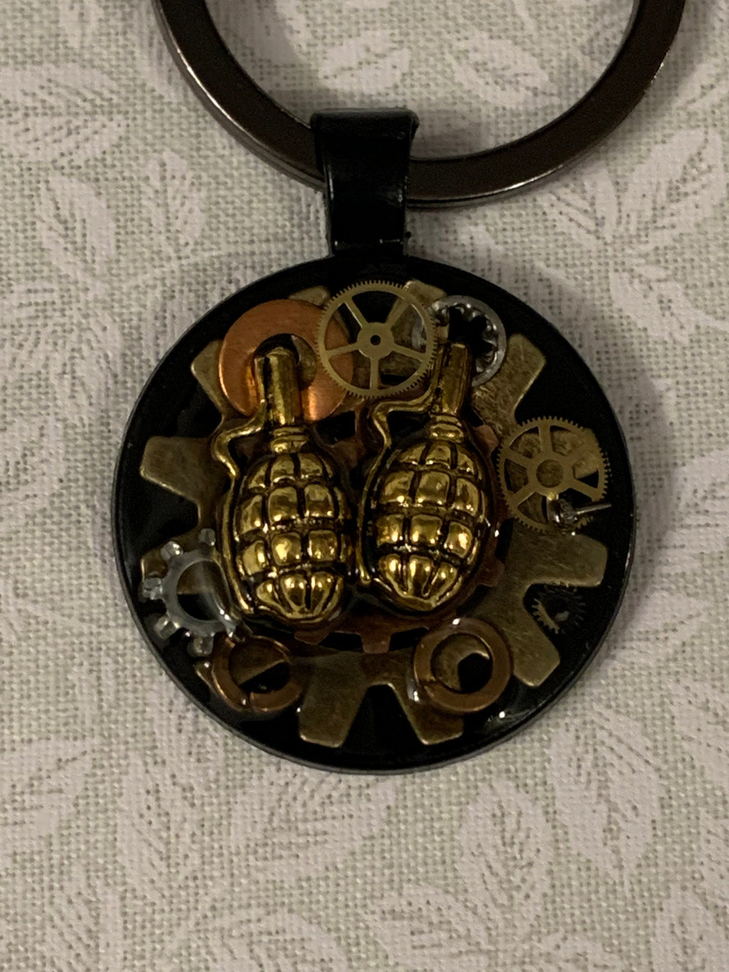Steampunk Grenade Keychain