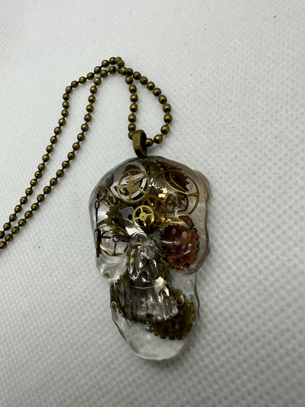 Steampunk Resin Skull Necklace