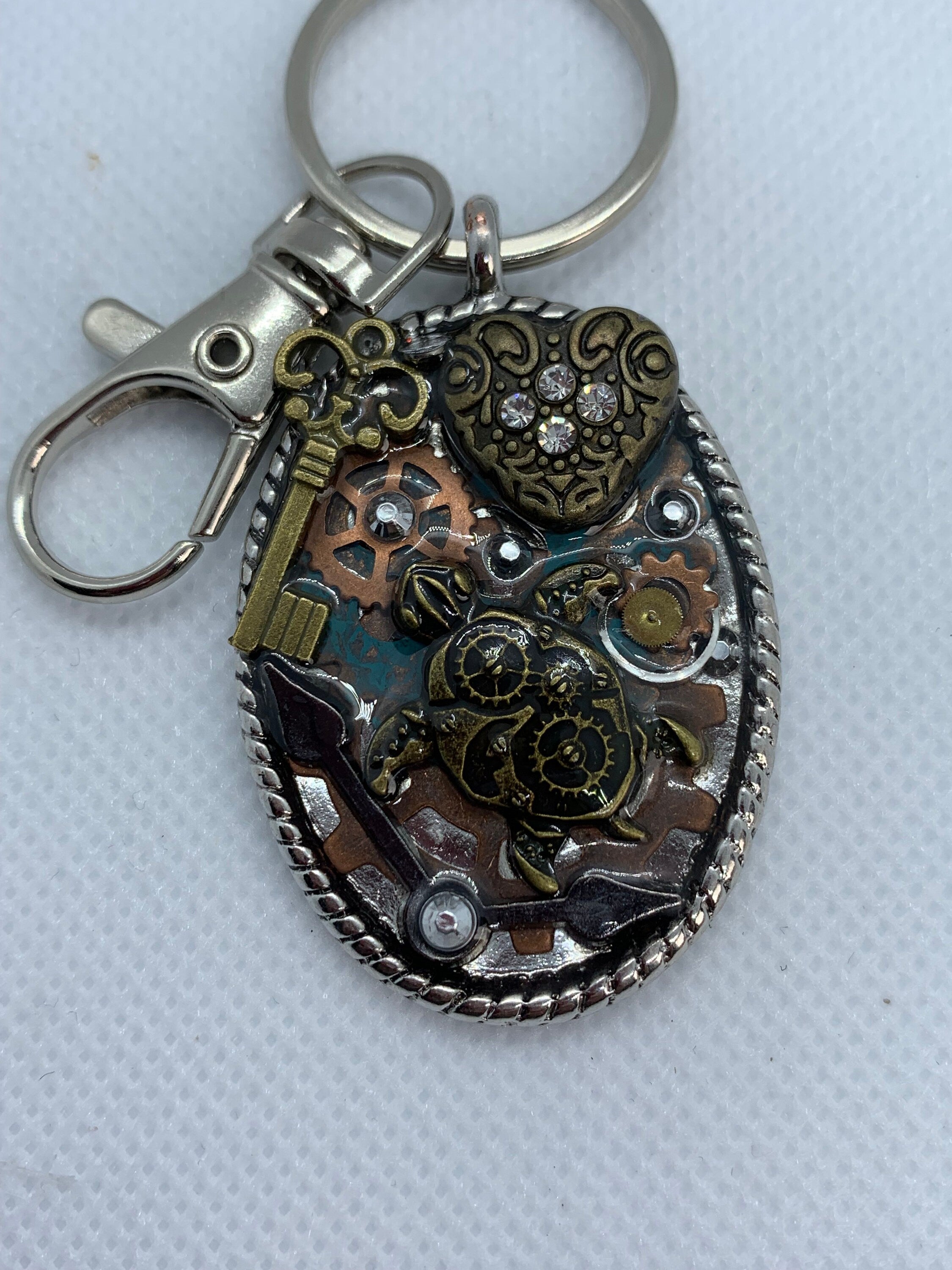 Steampunk Turtle keychain