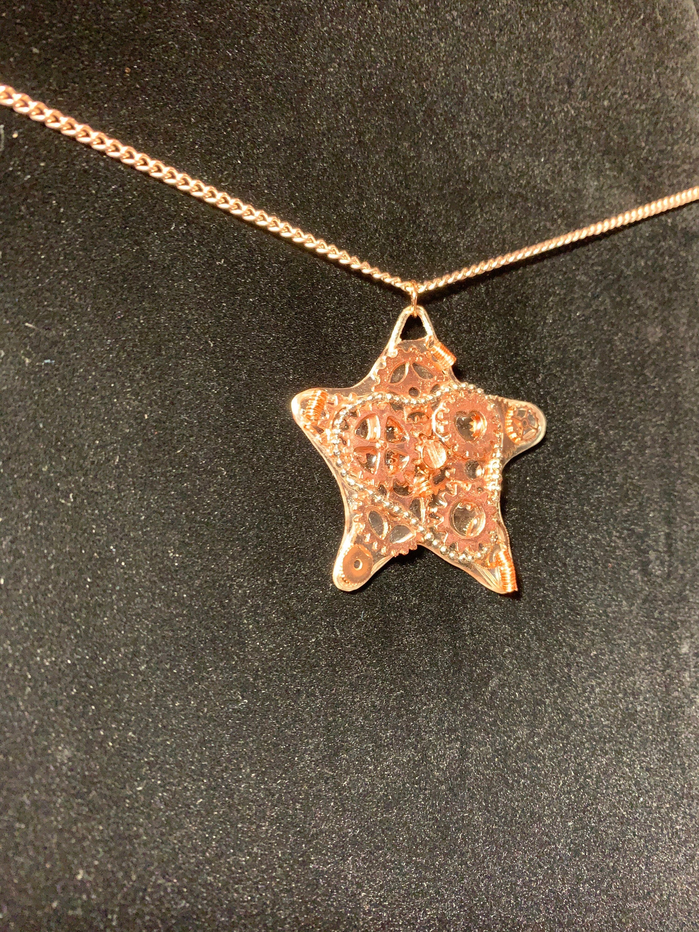 Steampunk star necklace