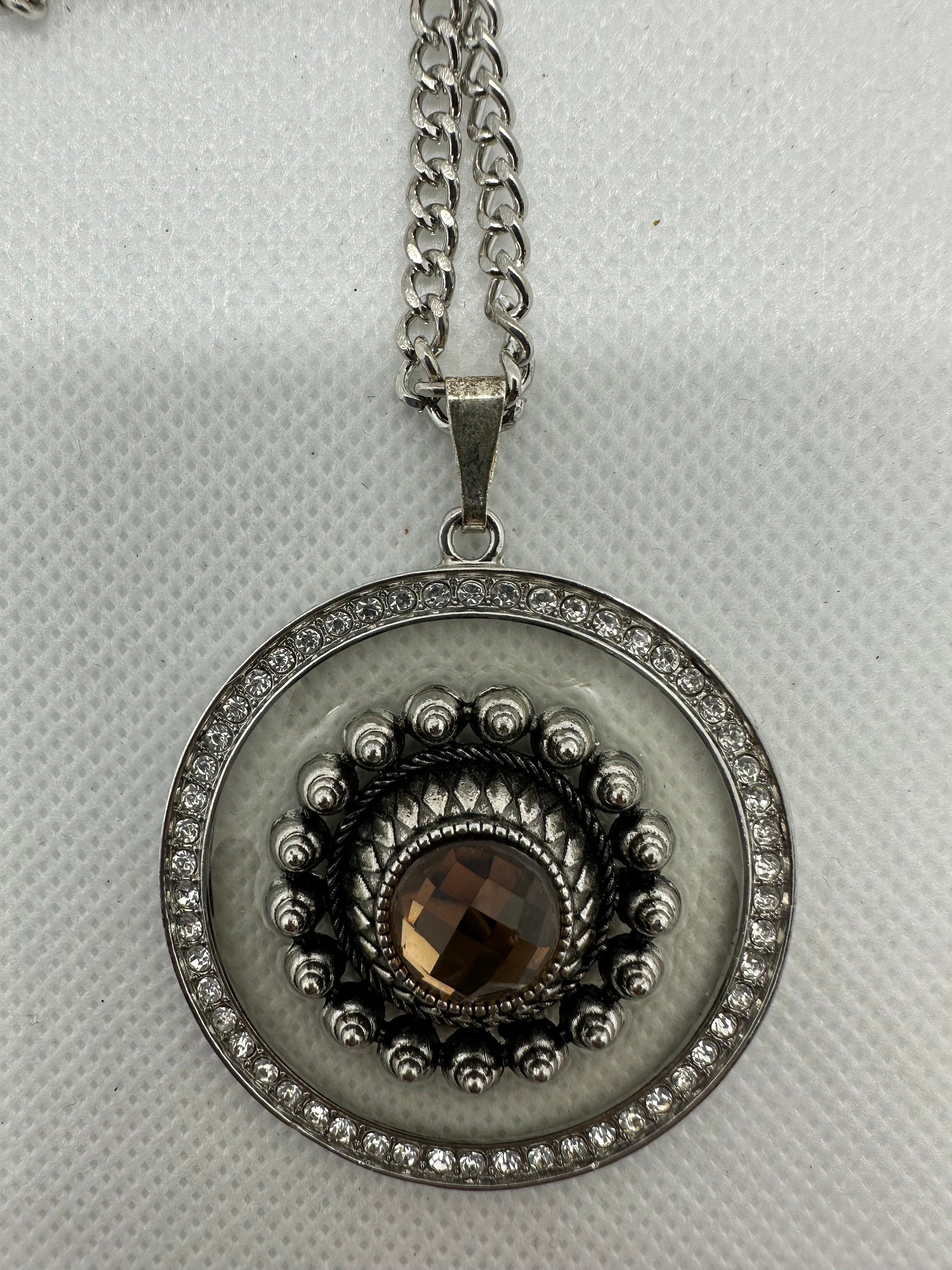 Floating Amber Rhinestone Necklace