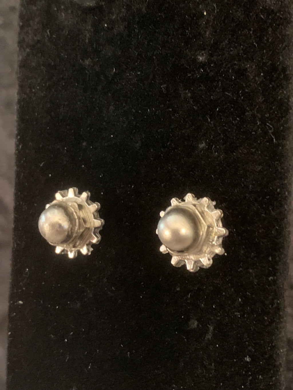 Steampunk Nut stud earrings